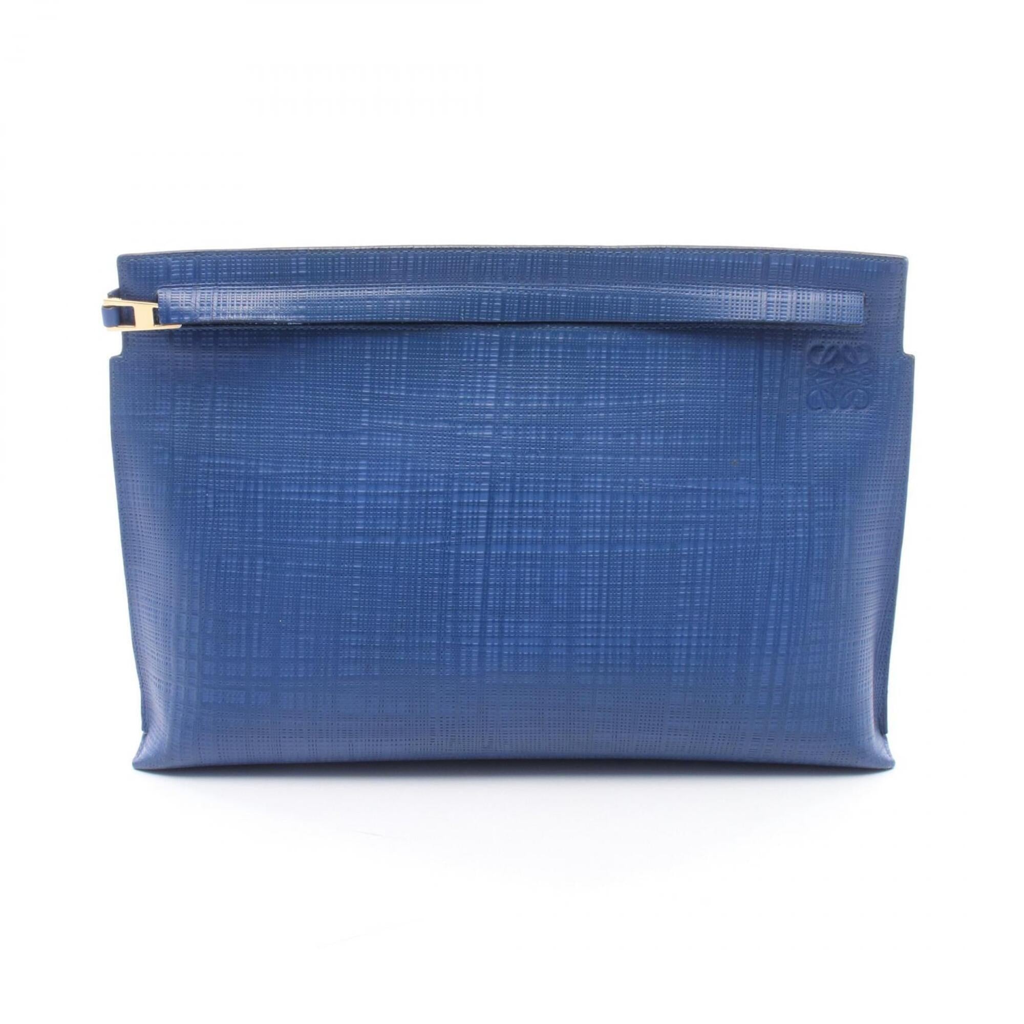 Loewe Blue Leather Clutch Bag Pouch (Pre-Owned)