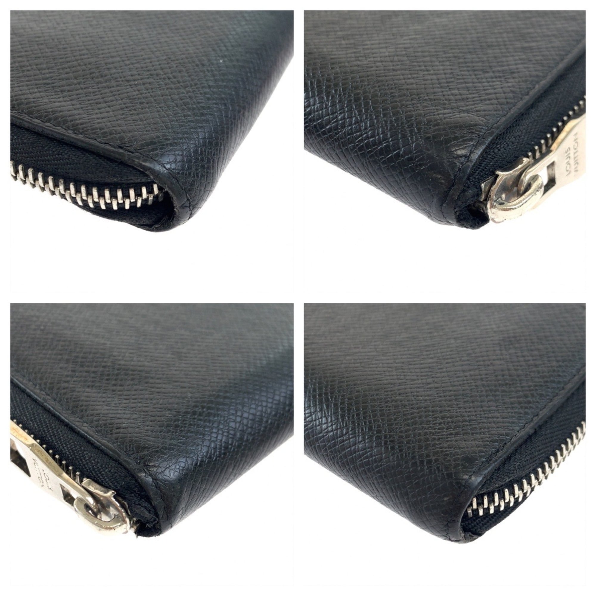 Louis Vuitton Ardoise Black Leather Long Wallet (Bi-Fold) (Pre-Owned)