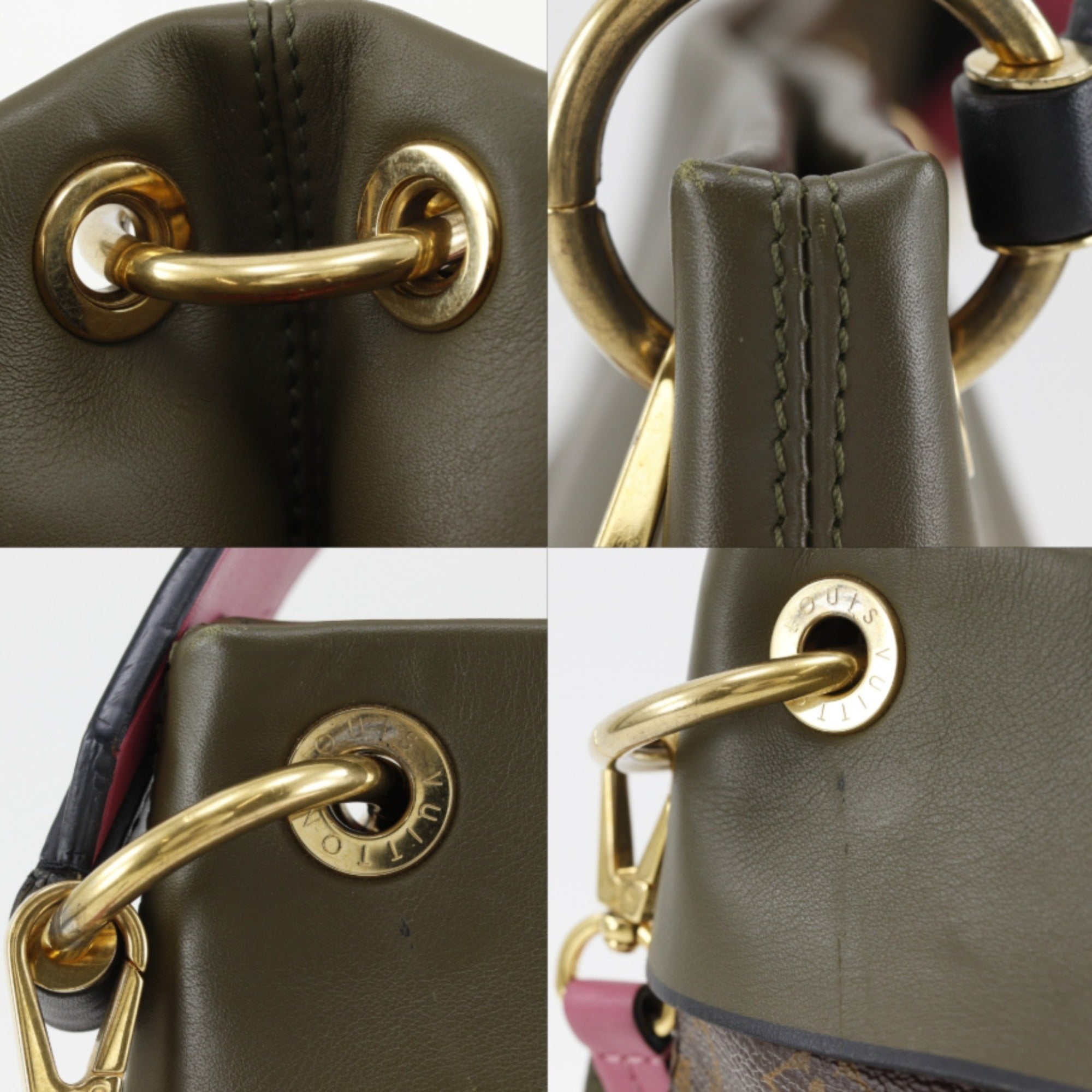 Louis Vuitton Brown Green Pink Monogram Shoulder Bag (Pre-Owned)