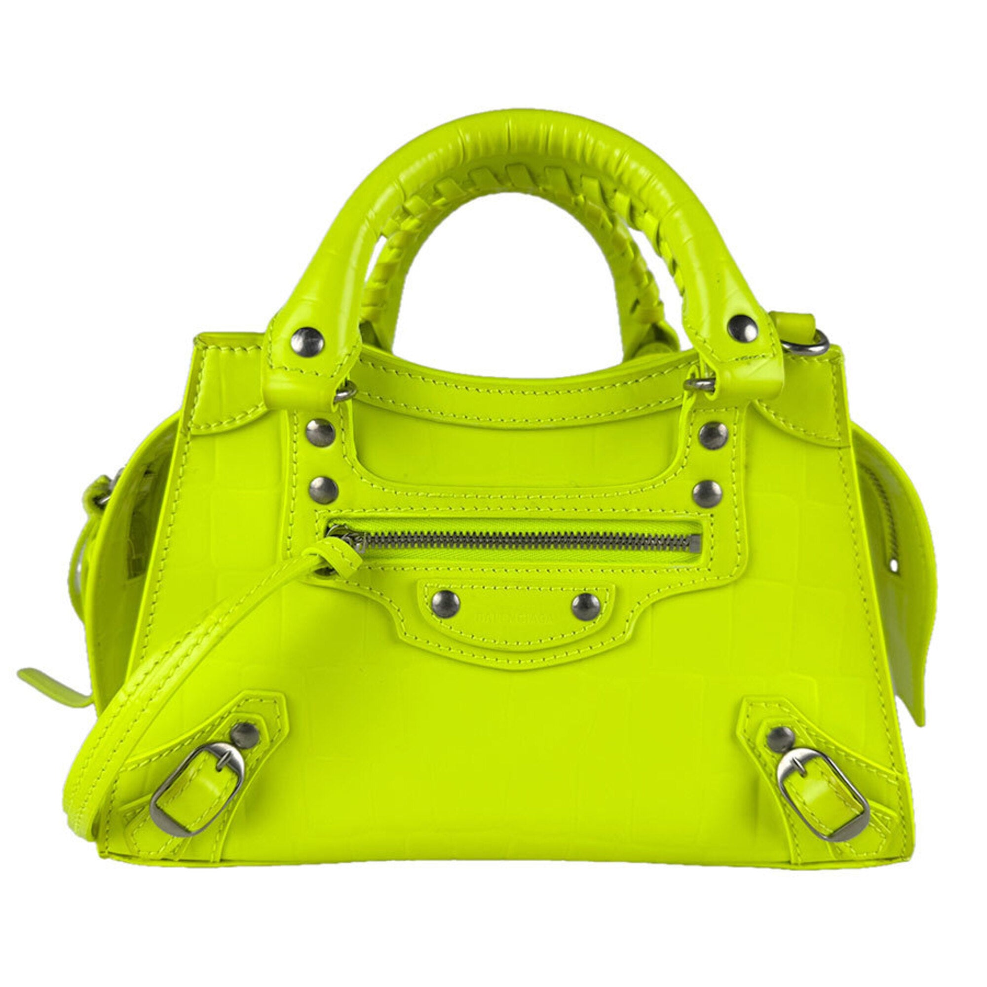 Balenciaga Yellow Leather Handbag Shoulder Bag (Pre-Owned)