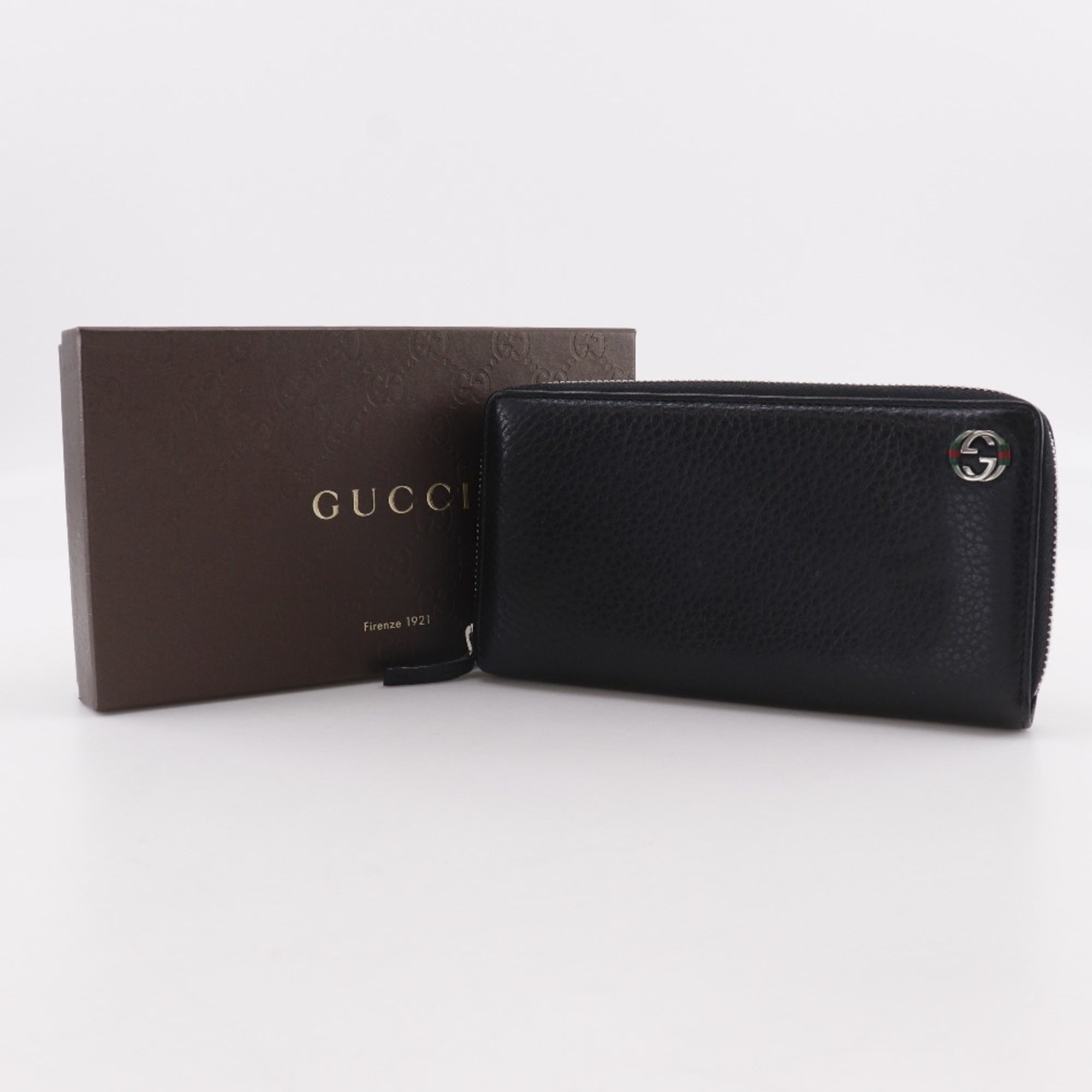 Gucci Black Leather Long Wallet (Bi-Fold) (Pre-Owned)