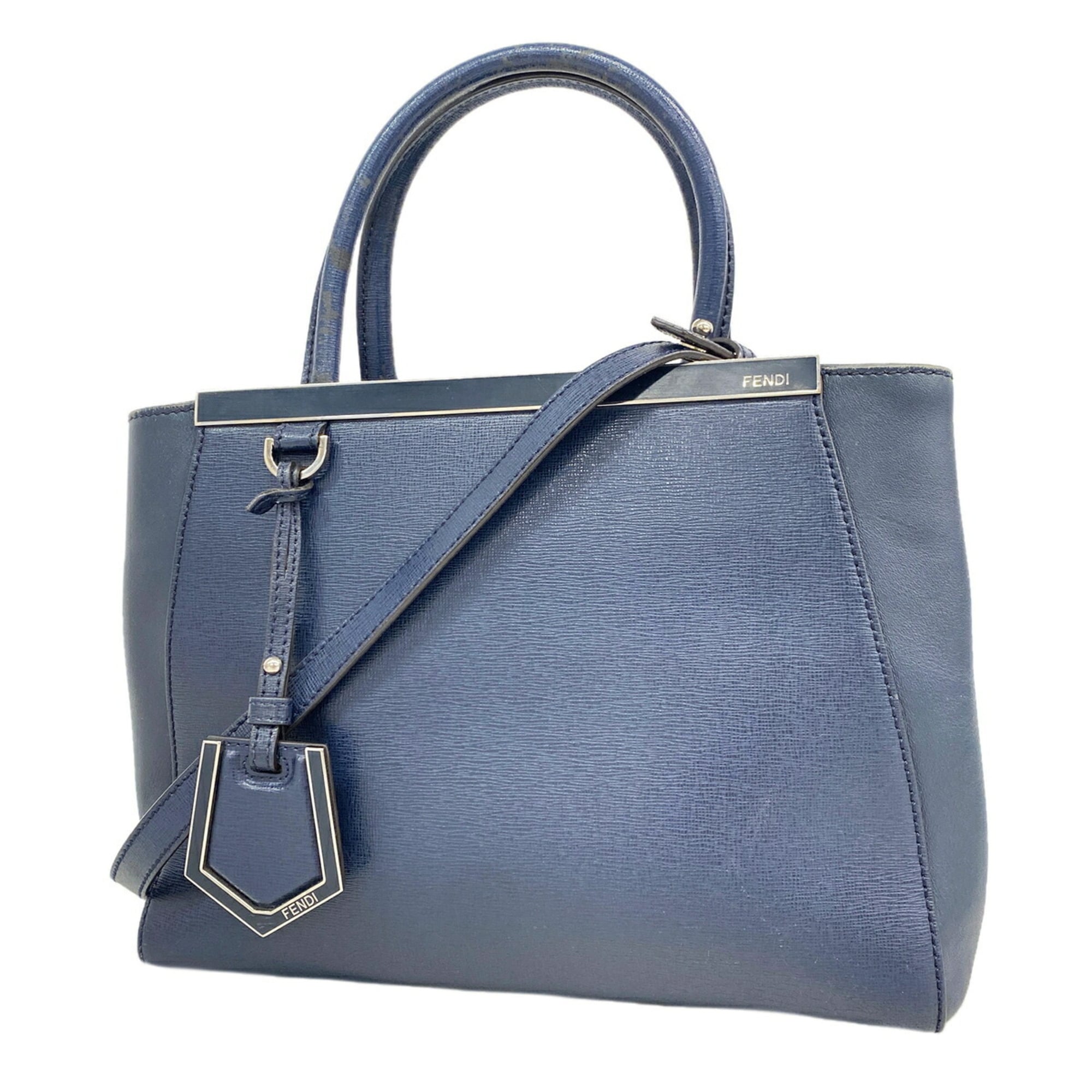 Fendi Navy Leather Handbag (Pre-Owned)