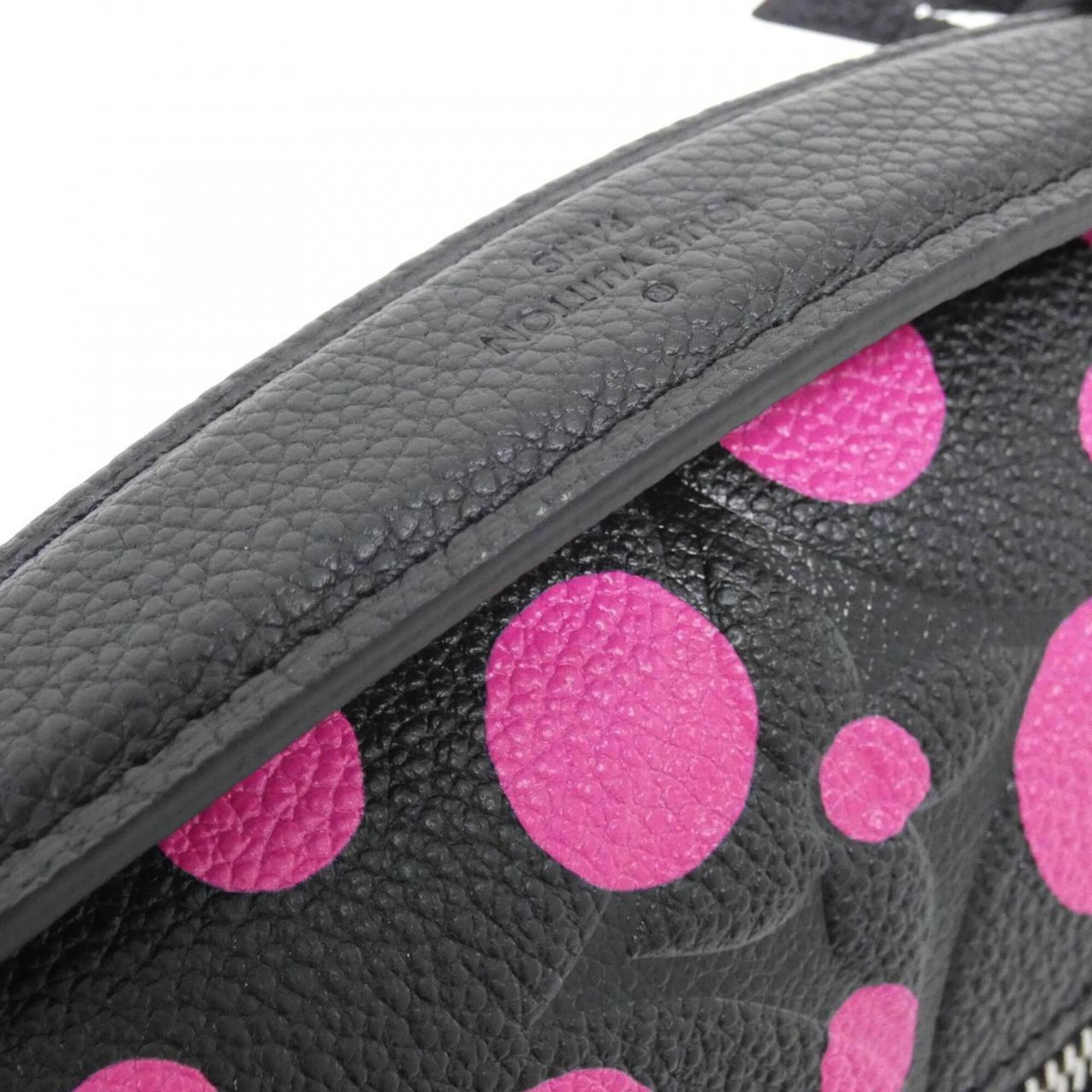 Louis Vuitton Black Fuchsia Leather Handbag Pochette (Pre-Owned)