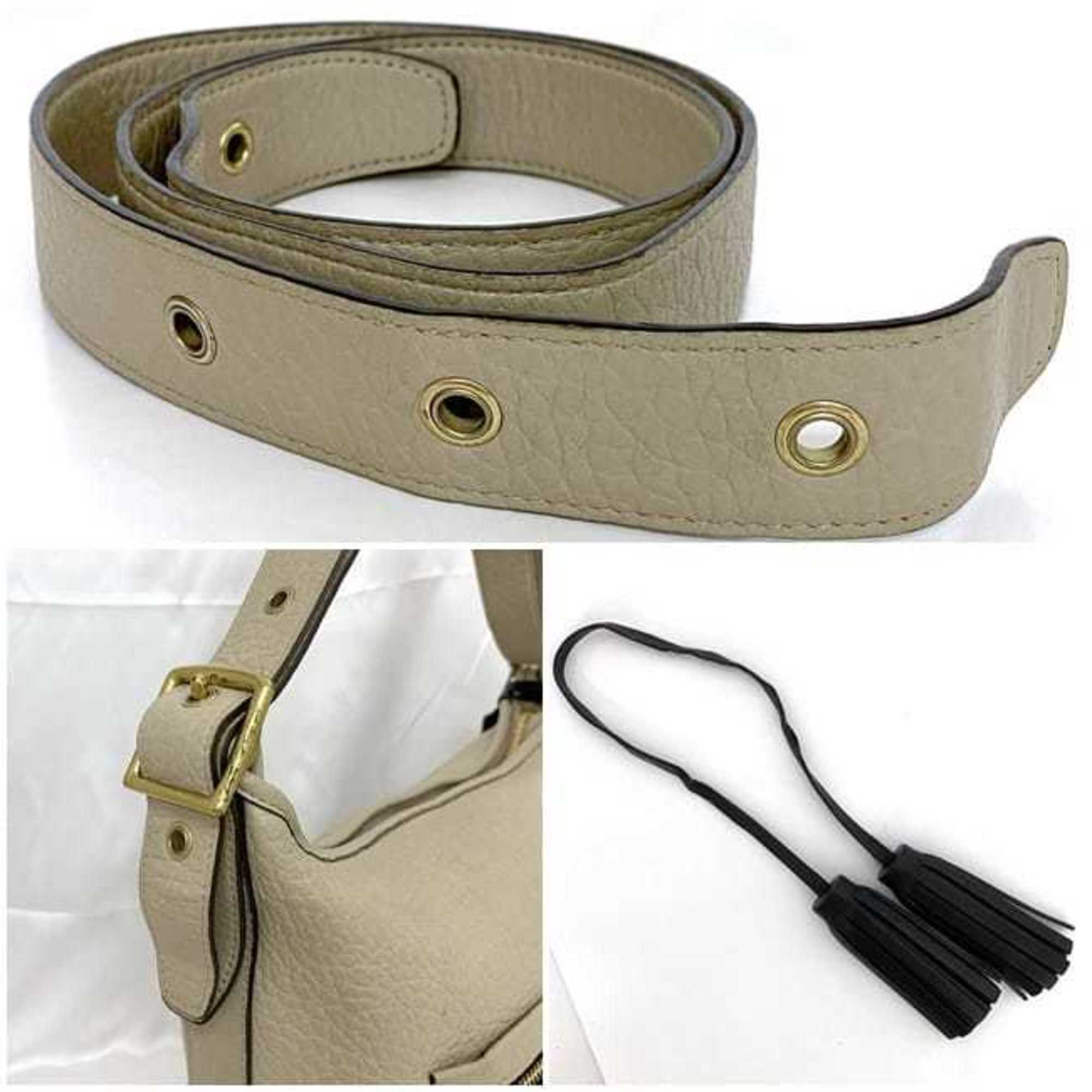 Coach Beige Leather Shoulder Bag (Pre-Owned)