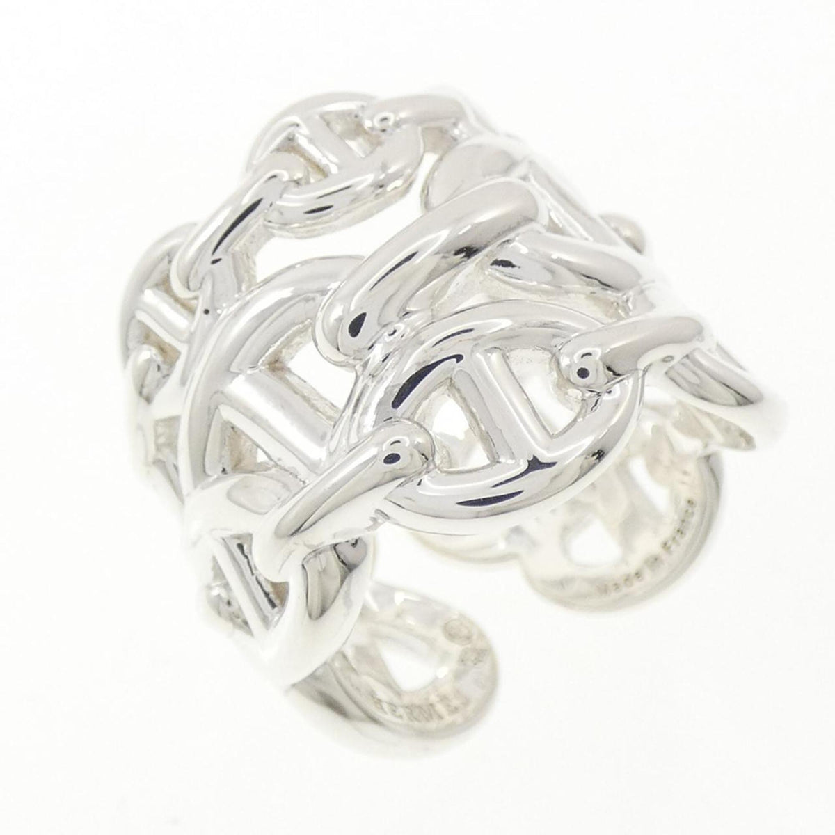 Hermes Silver 925 Band Ring (Pre-Owned)