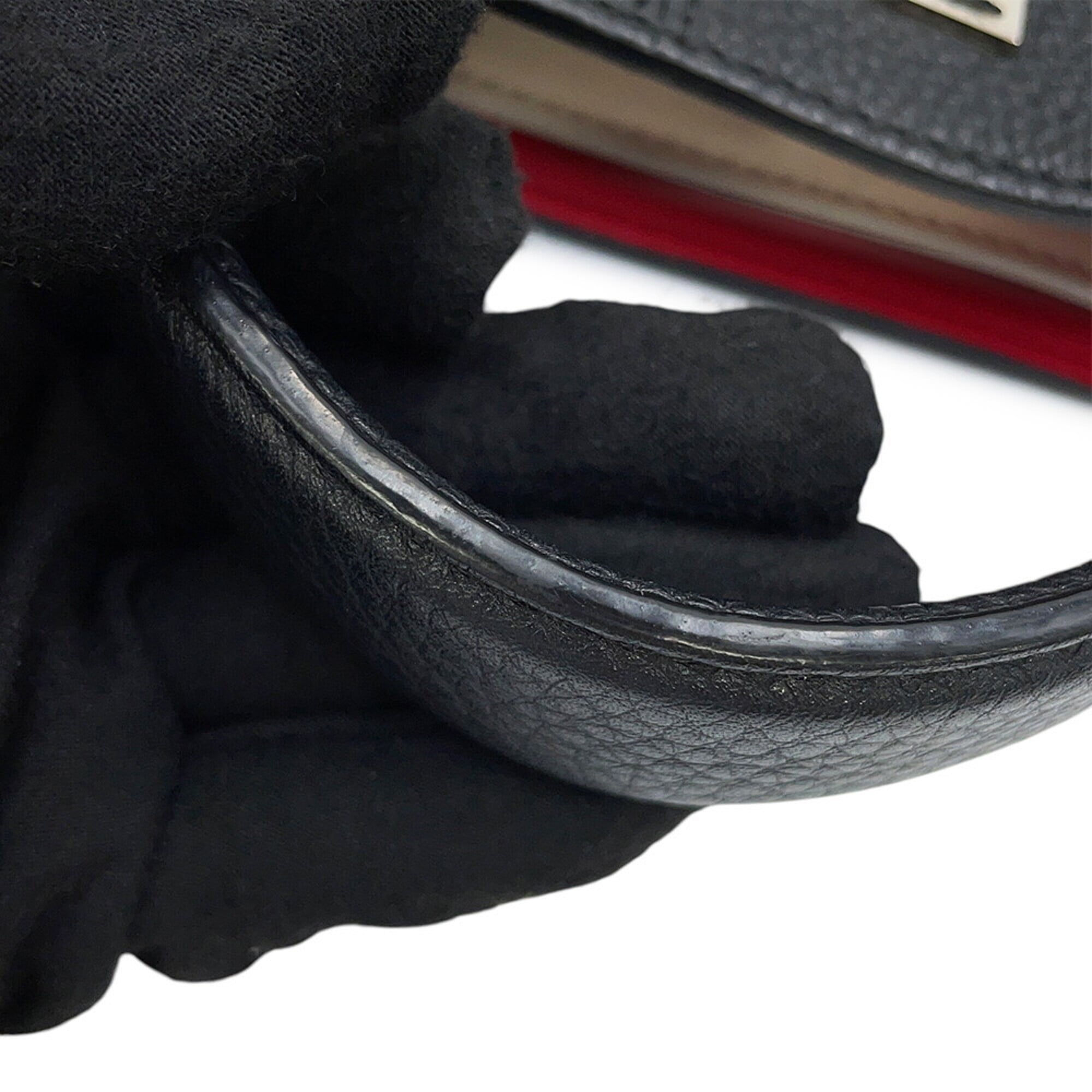 Fendi Peekaboo Black Leather Handbag Tote Bag (Pre-Owned)