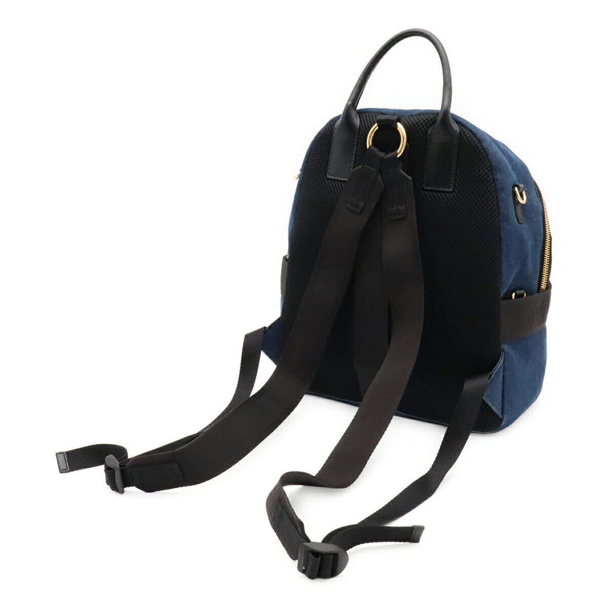 Miu Miu Blue Denim Leather Backpack (Pre-Owned)