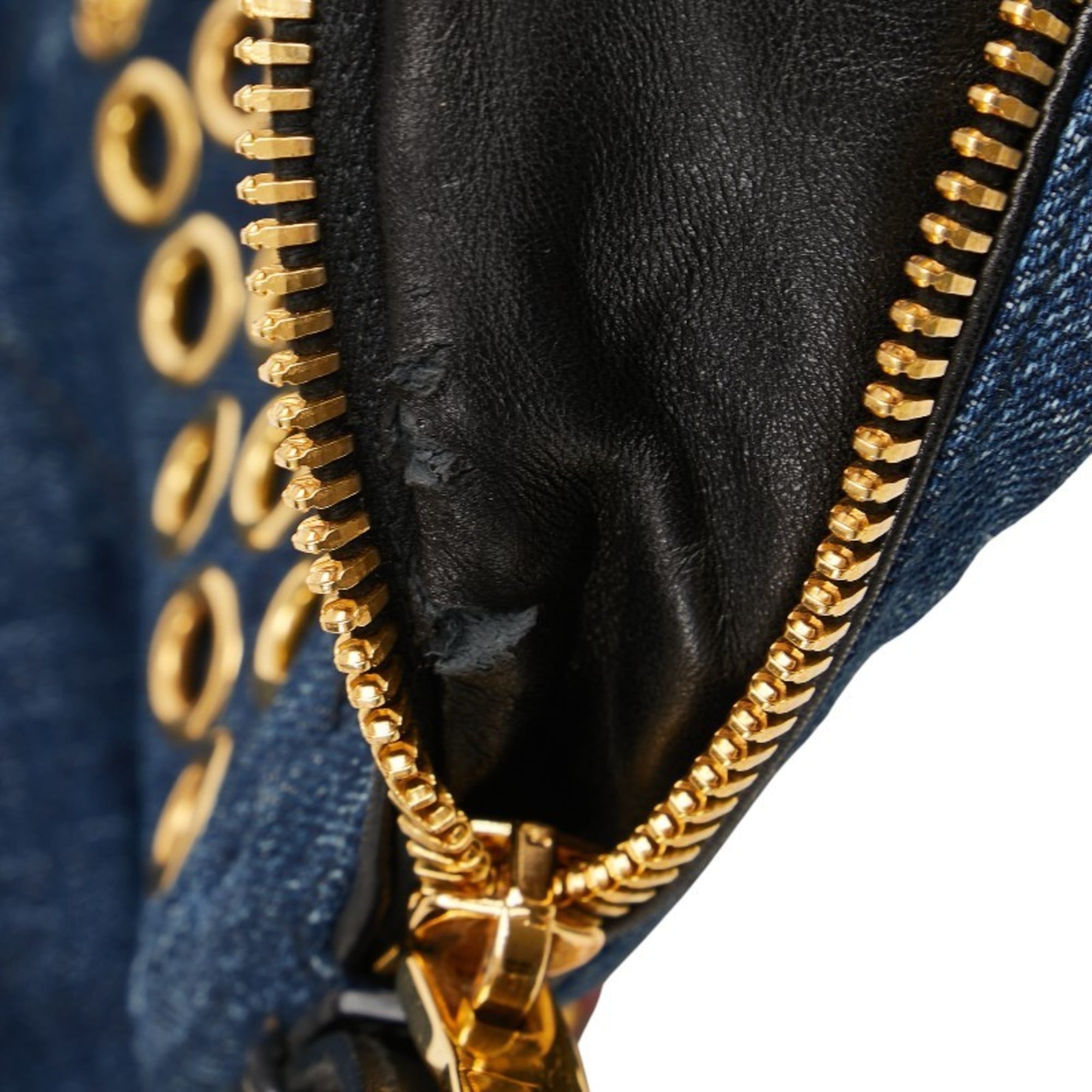 Miu Miu Multi-Color Denim Leather Shoulder Bag (Pre-Owned)