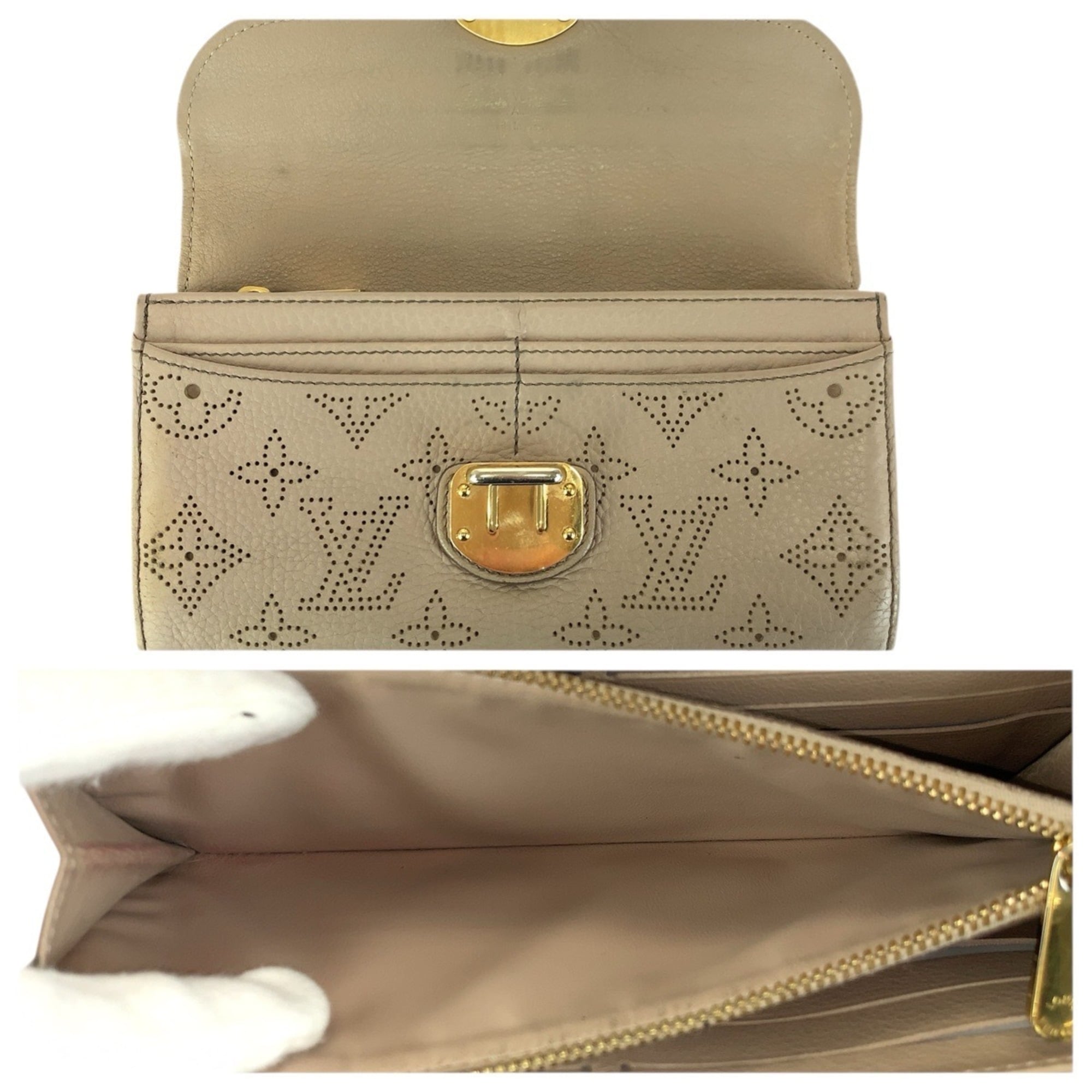 Louis Vuitton Beige Monogram Long Wallet (Bi-Fold) (Pre-Owned)