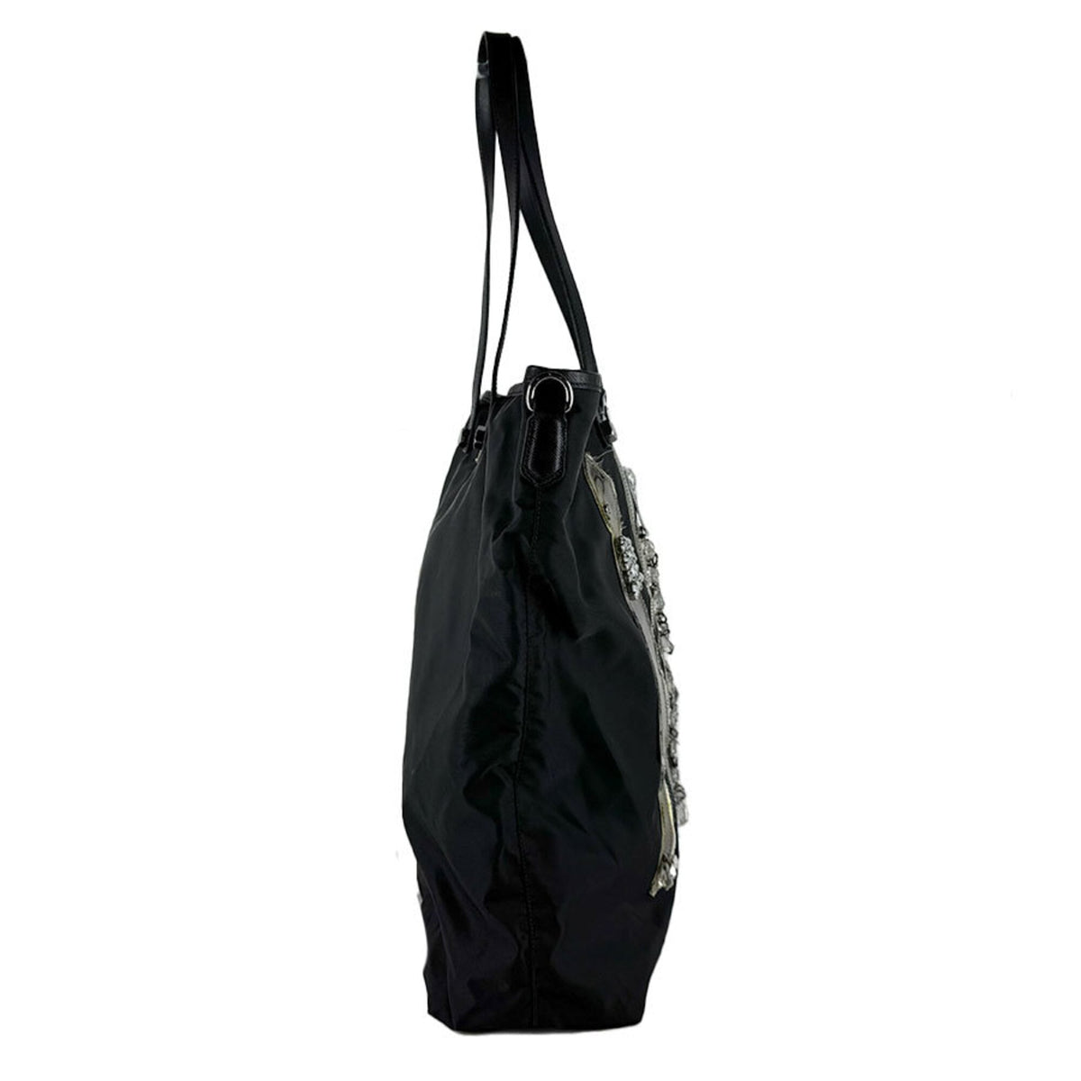 Prada Black Multi-Color Nylon Shoulder Bag Tote Bag (Pre-Owned)