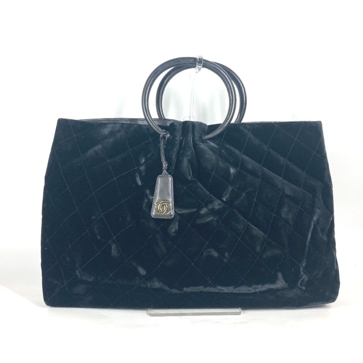 Chanel Black Leather Handbag Tote Bag (Pre-Owned)