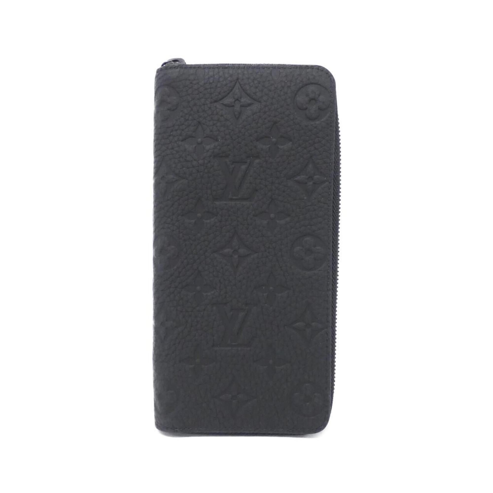 Louis Vuitton Black Leather Long Wallet (Bi-Fold) (Pre-Owned)