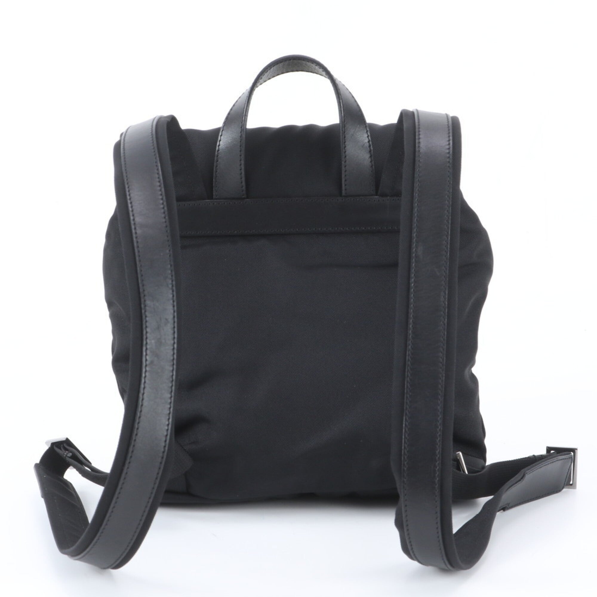 Gucci Black Leather Nylon Backpack Handbag (Pre-Owned)