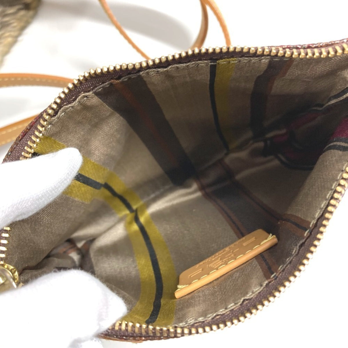 Etro Brown Pvc Leather Handbag Pouch Shoulder Bag Tote Bag (Pre-Owned)