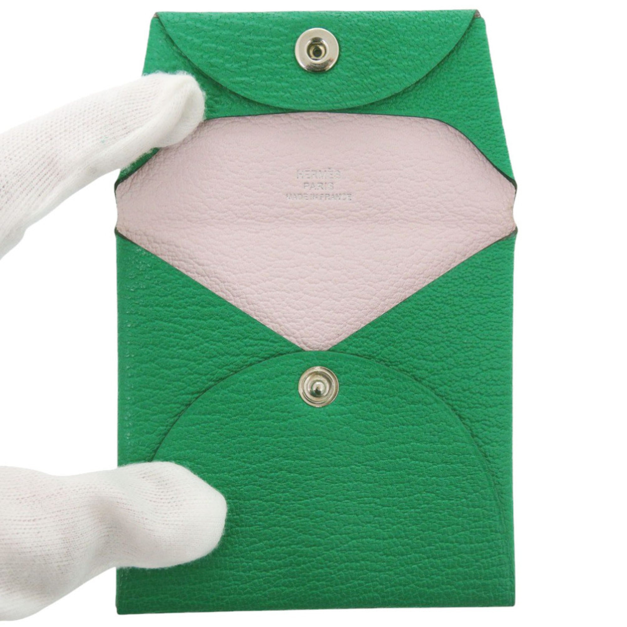 Hermes Bastia Bambou Chevre Myzore Leather Coin Purse/Coin Case (Pre-Owned)