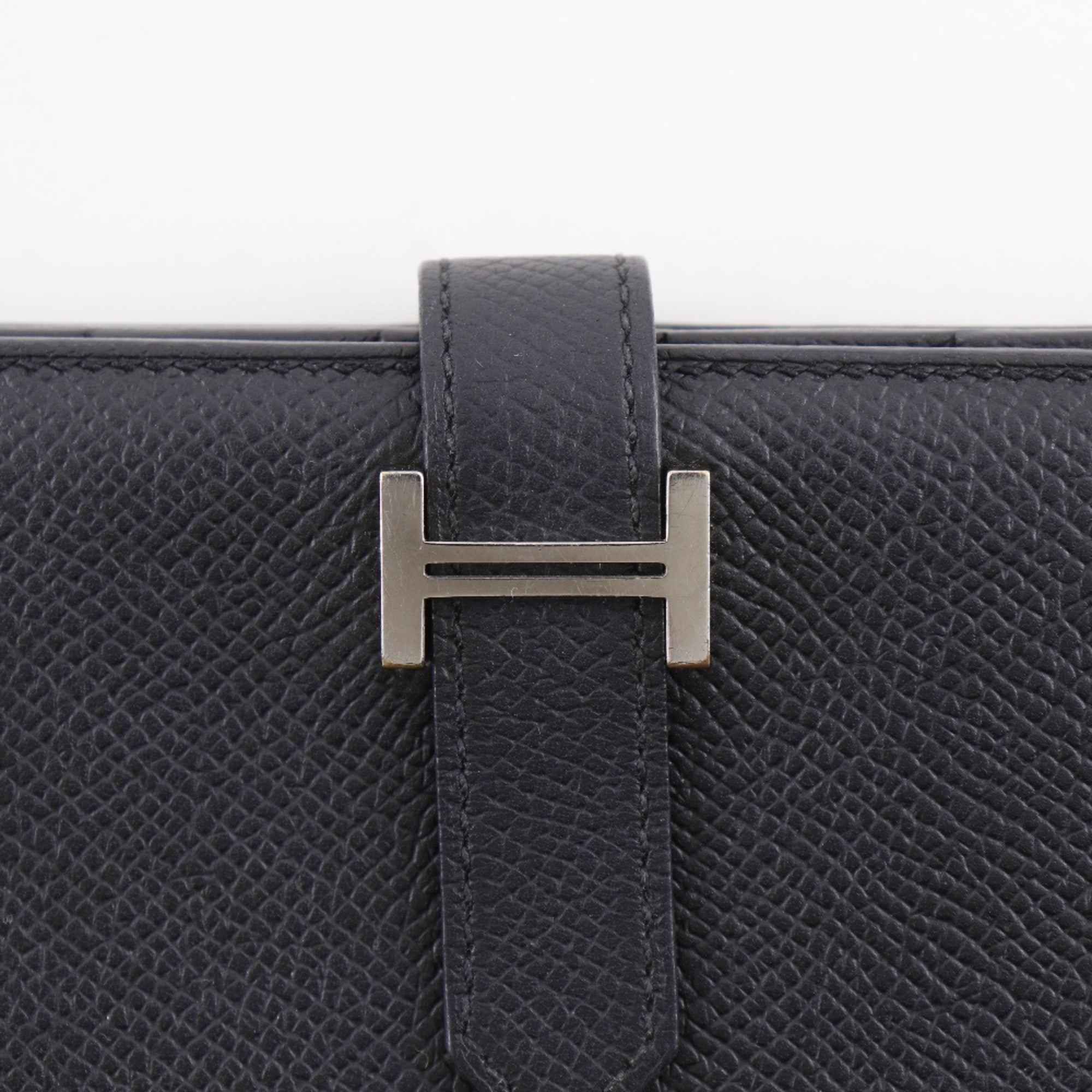 Hermes Black Epsom Leather Long Wallet (Bi-Fold) (Pre-Owned)