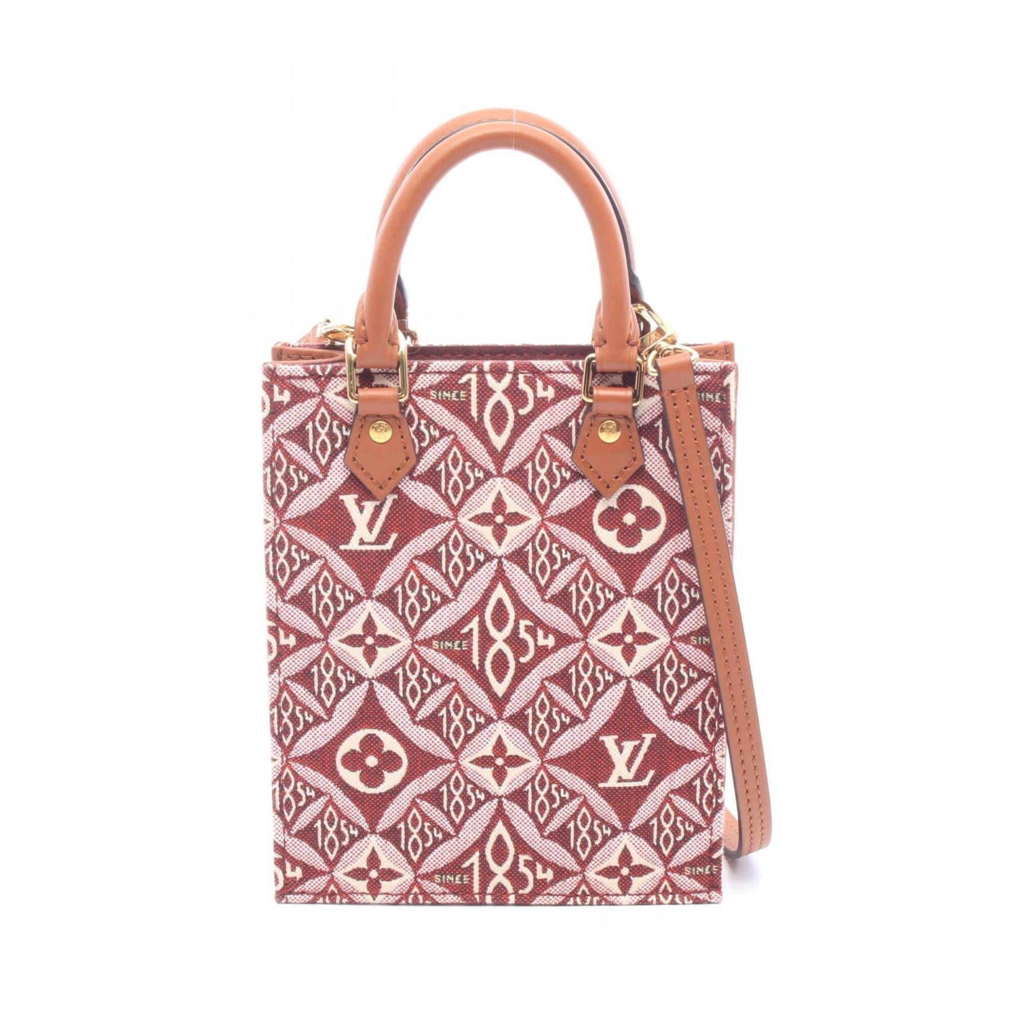 Louis Vuitton Bordeaux Brown Canvas Leather Handbag (Pre-Owned)