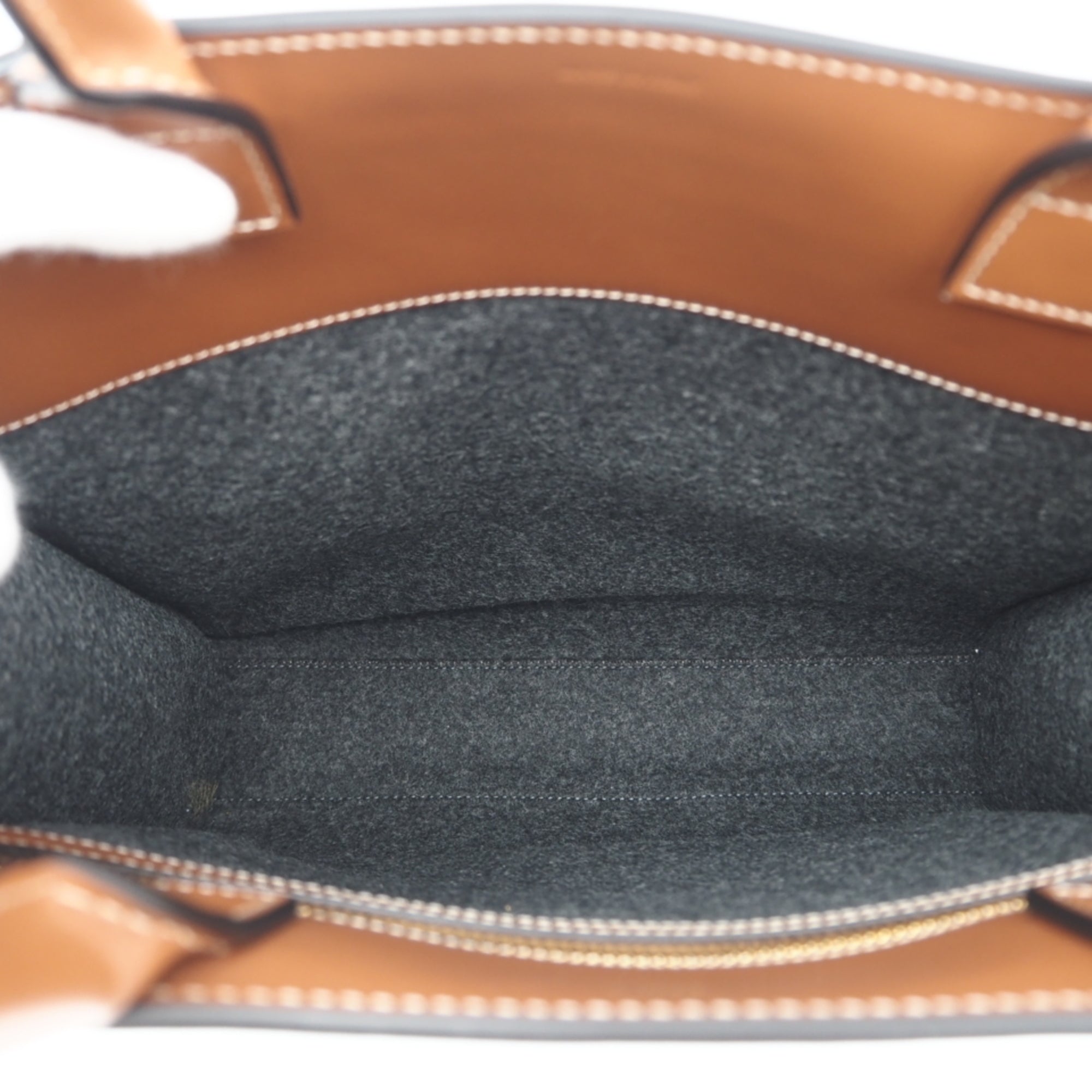 Celine Gray Brown Cotton Leather Handbag (Pre-Owned)