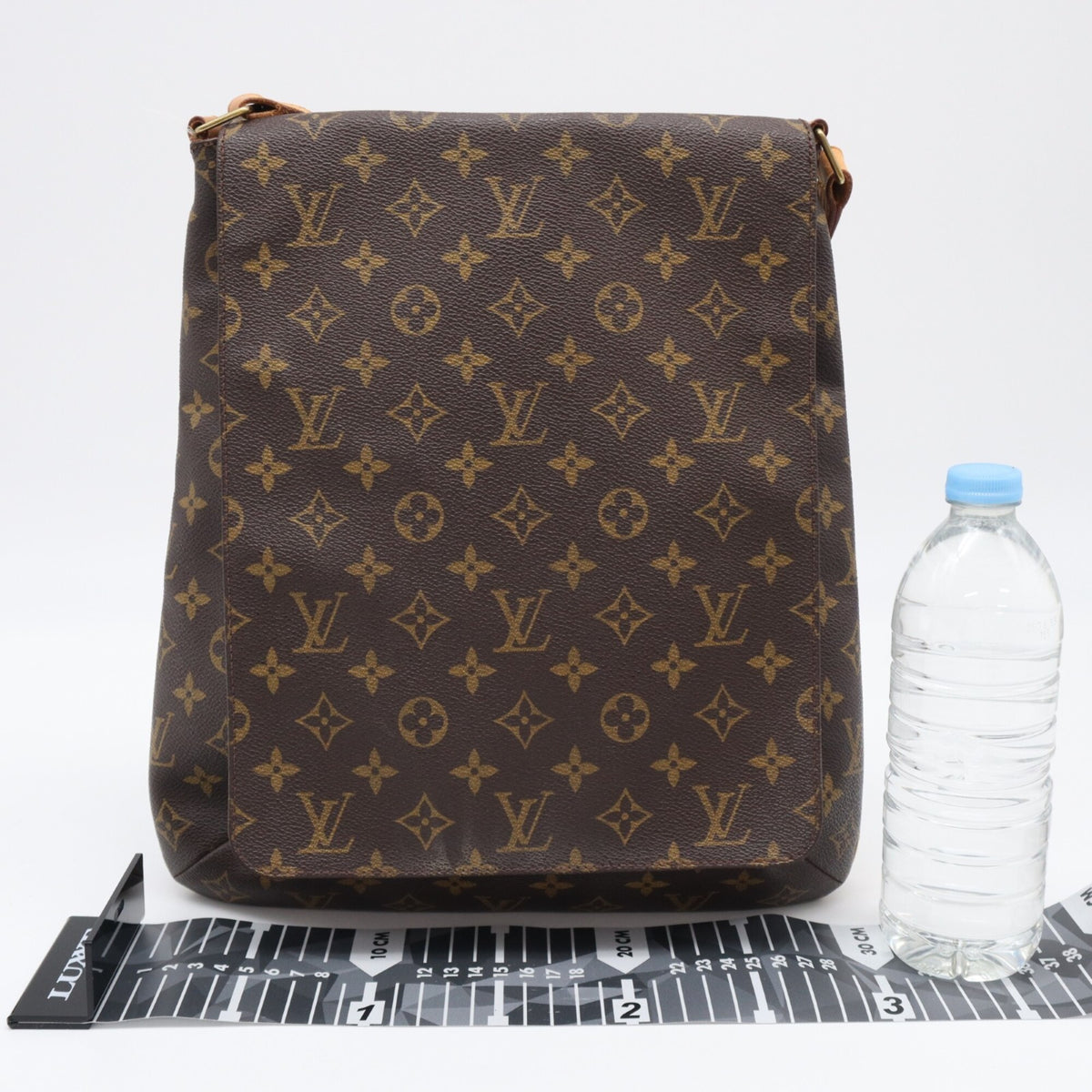 Louis Vuitton Beige Brown Monogram Coated Canvas Leather Shoulder Bag (Pre-Owned)