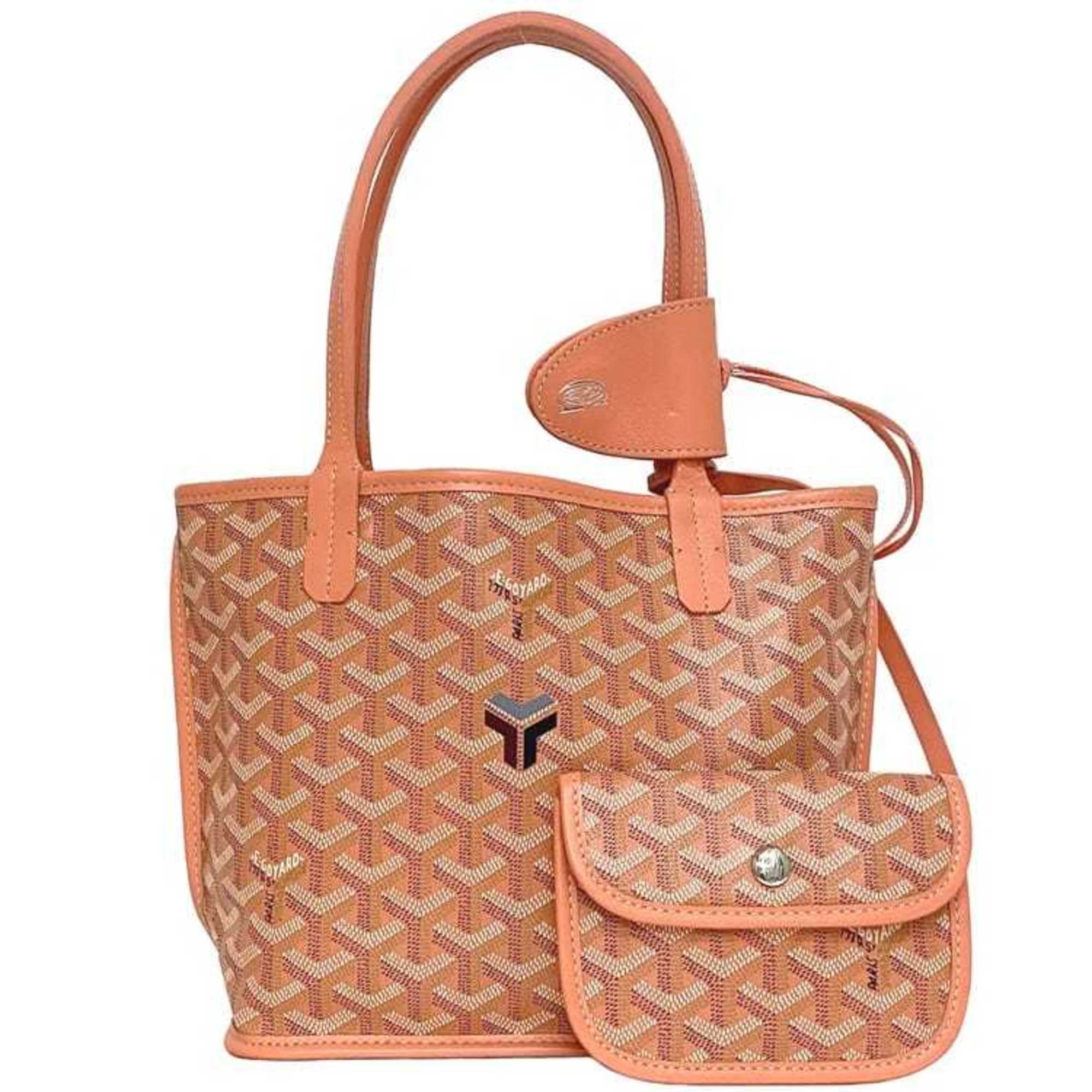 Goyard Salmon Pink Canvas Leather Tote Bag (Pre-Owned)