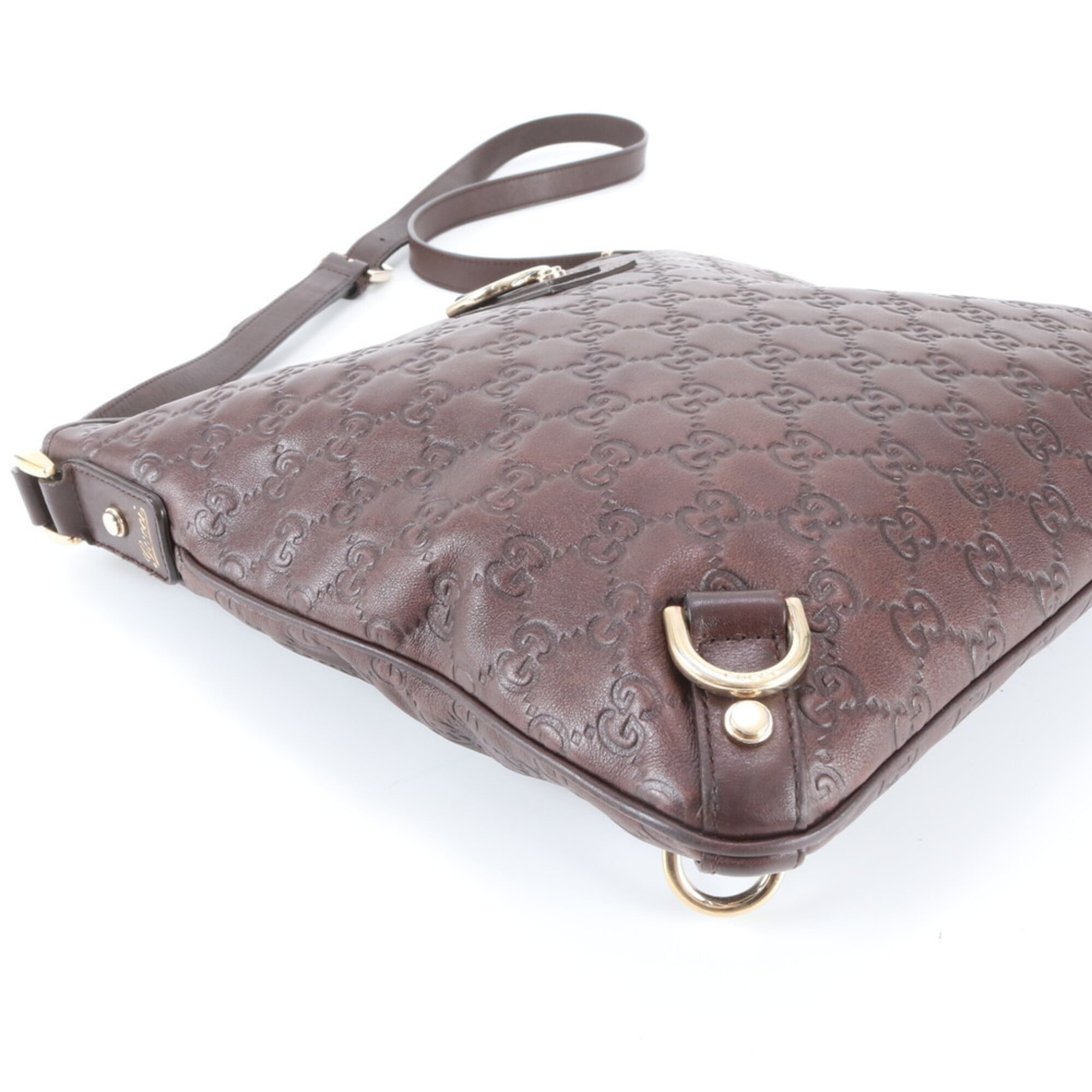 Gucci Abbey Brown Leather Shoulder Bag (Pre-Owned)