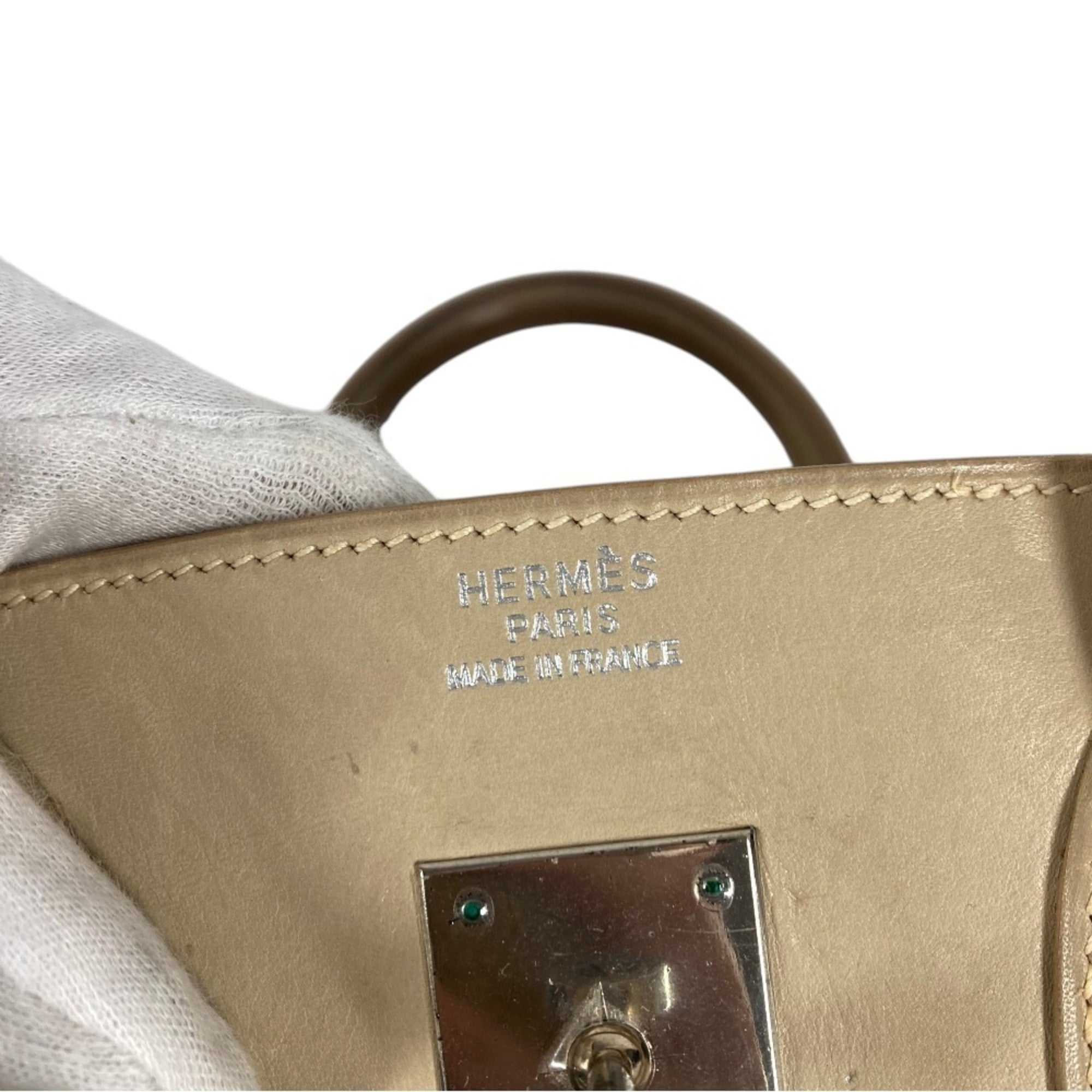 Hermes Multi-Color White Leather Handbag Tote Bag (Pre-Owned)
