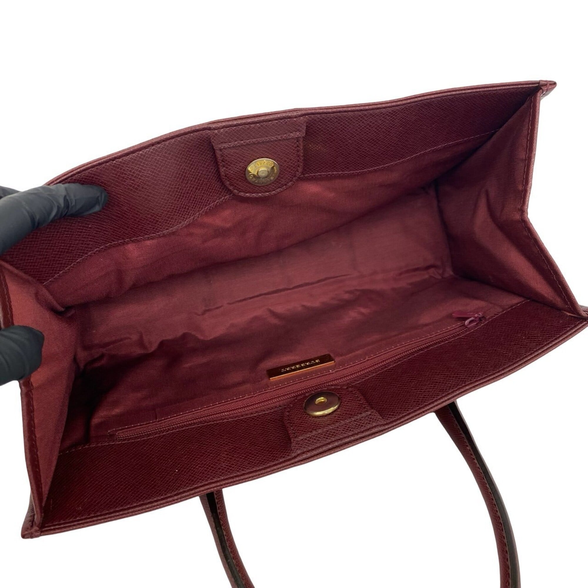 Burberry Beige Bordeaux Canvas Leather Handbag Tote Bag (Pre-Owned)