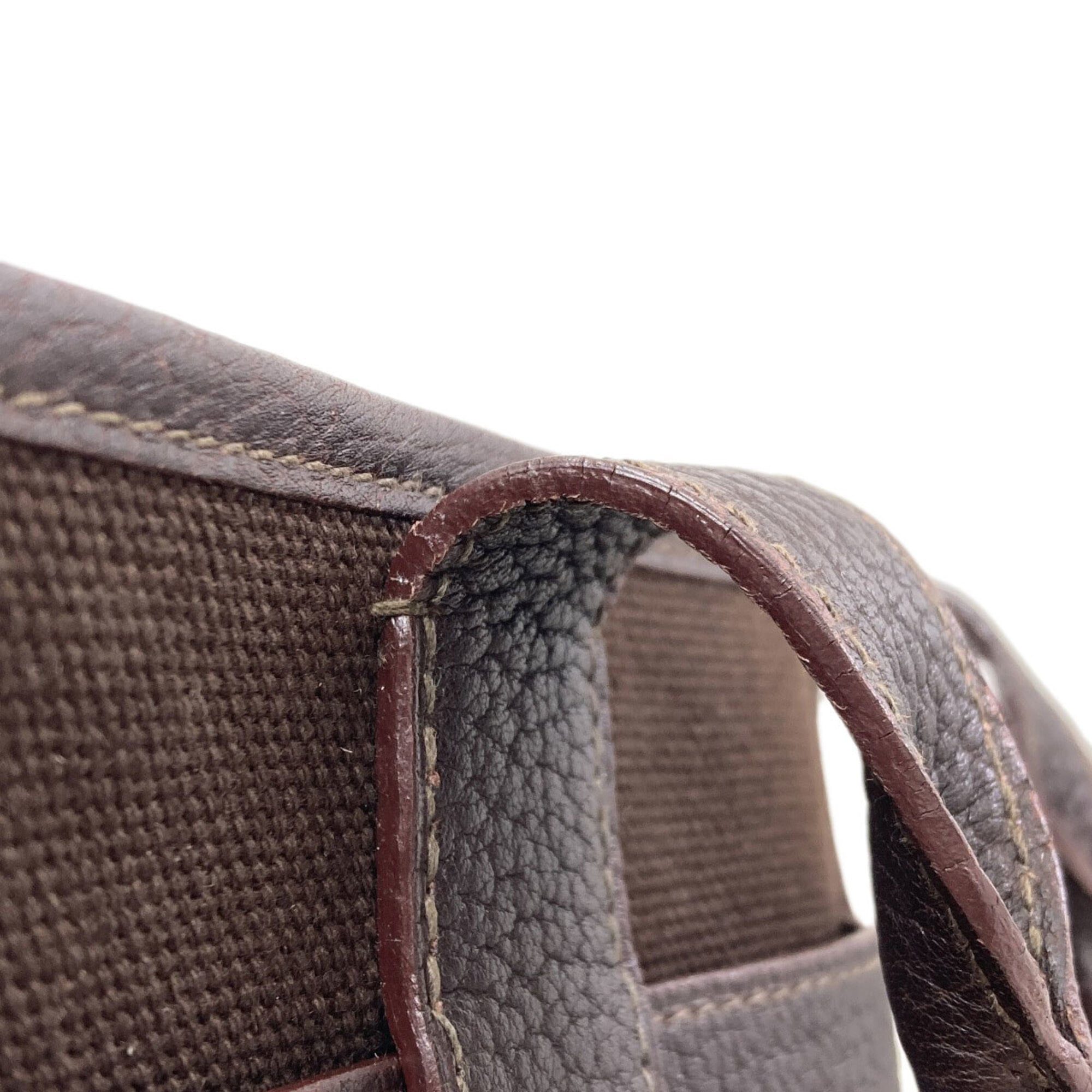 Hermes Dark Brown Toile H Handbag (Pre-Owned)