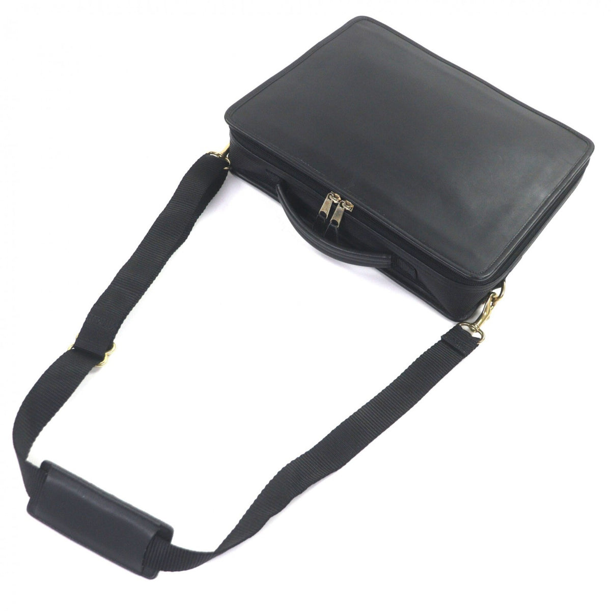 Coach Black Leather Nylon Briefcase Shoulder Bag (Pre-Owned)