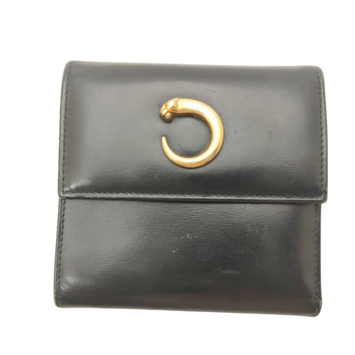 Cartier Black Leather Wallet (Tri-Fold) (Pre-Owned)