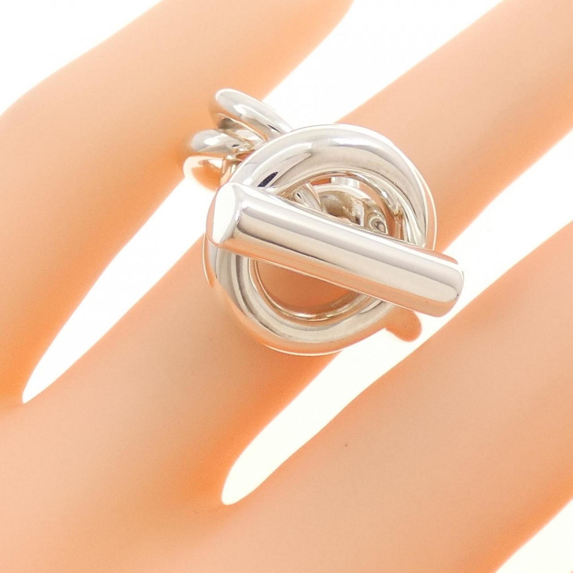 Hermes Silver Silver 925 Band Ring (Pre-Owned)