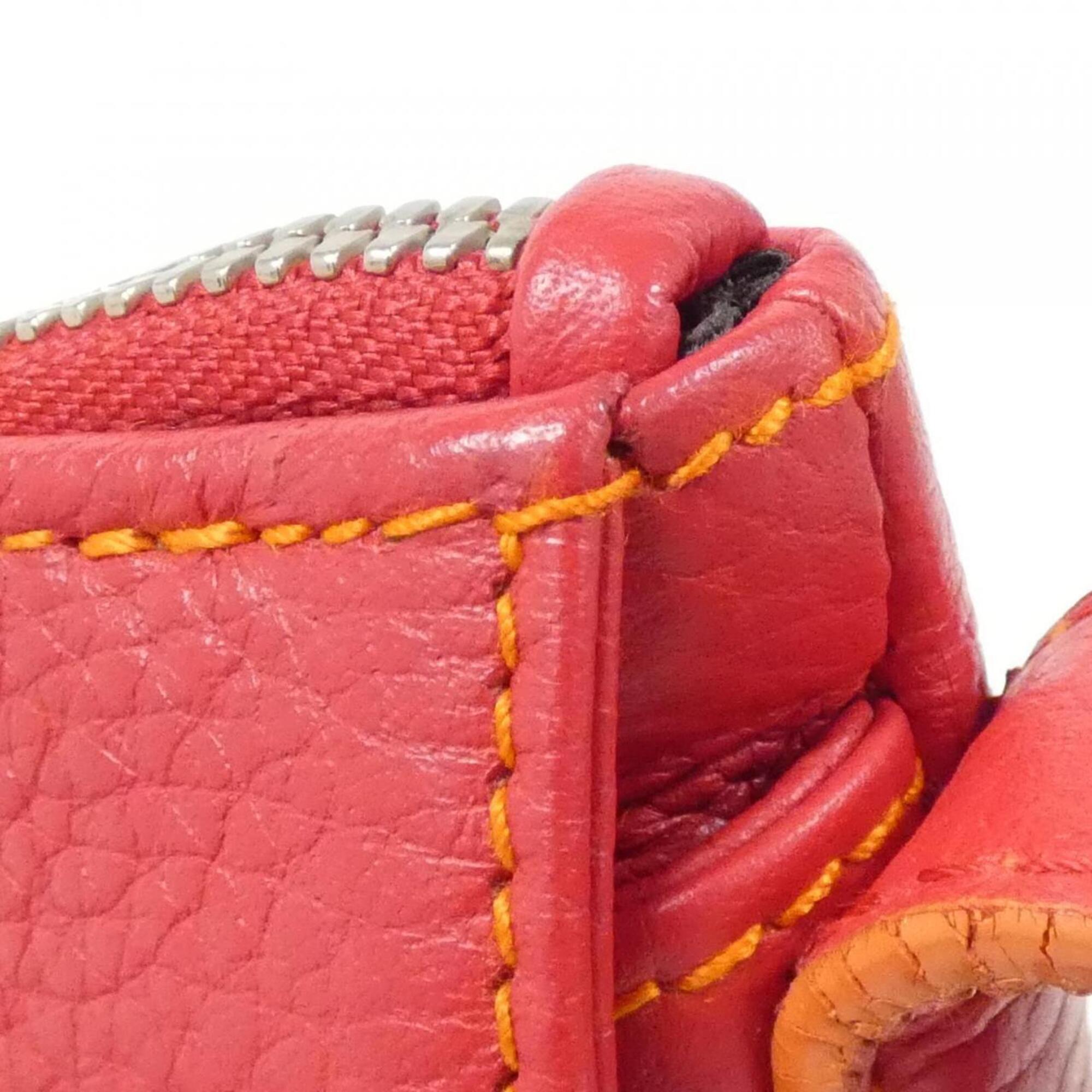 Loewe Red Color Leather Shoulder Bag (Pre-Owned)