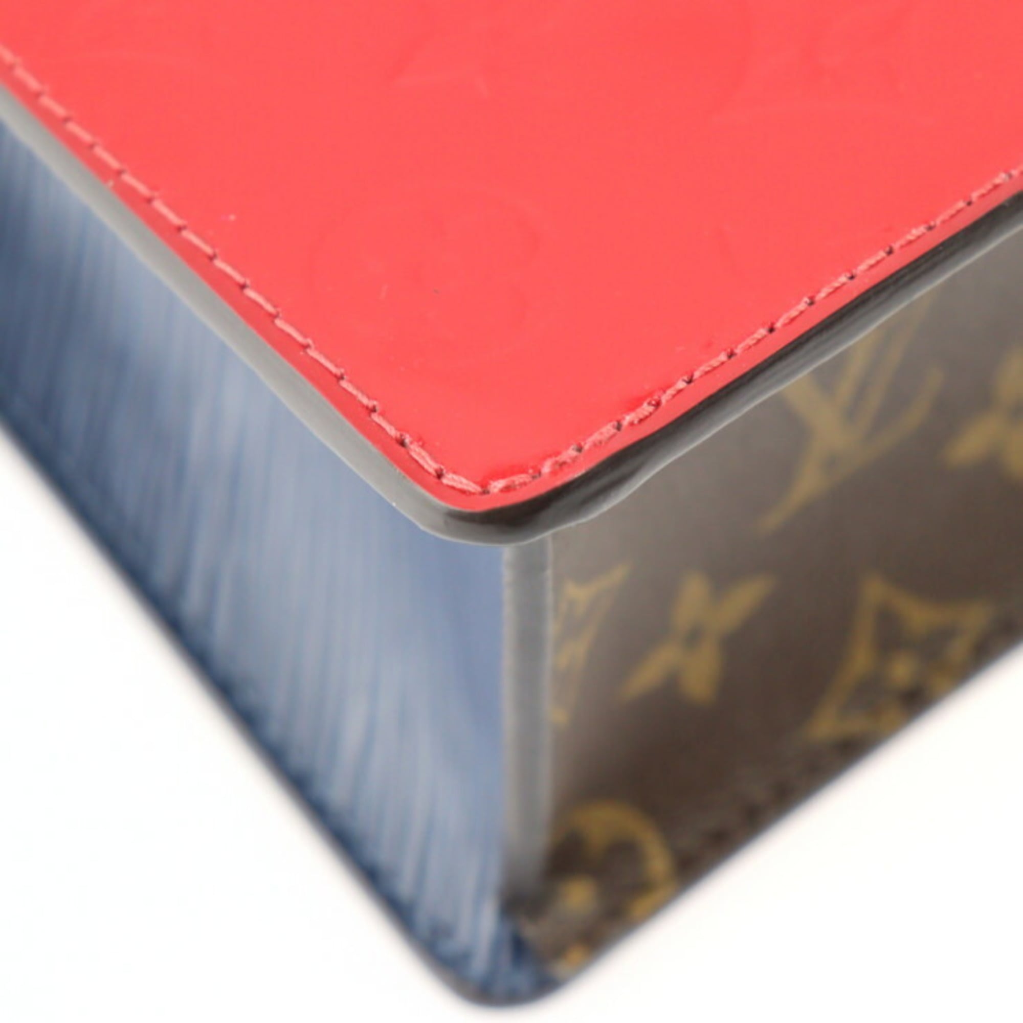 Louis Vuitton Blue Brown Sacrlet Vernis Epi Leather Monogram Handbag Shoulder Bag (Pre-Owned)