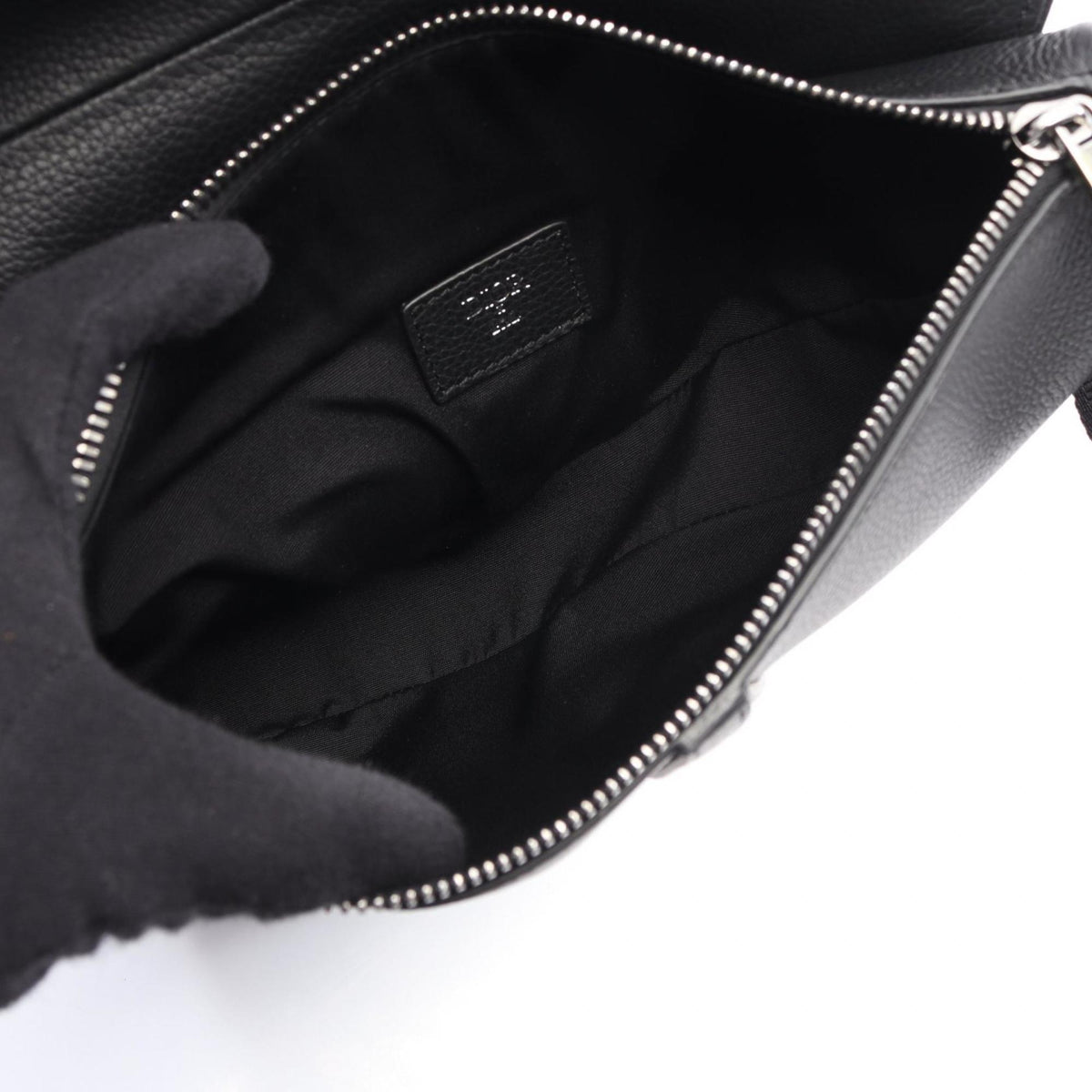 Christian Dior Black Leather Fanny Pack Handbag Saddle Bag (Pre-Owned)