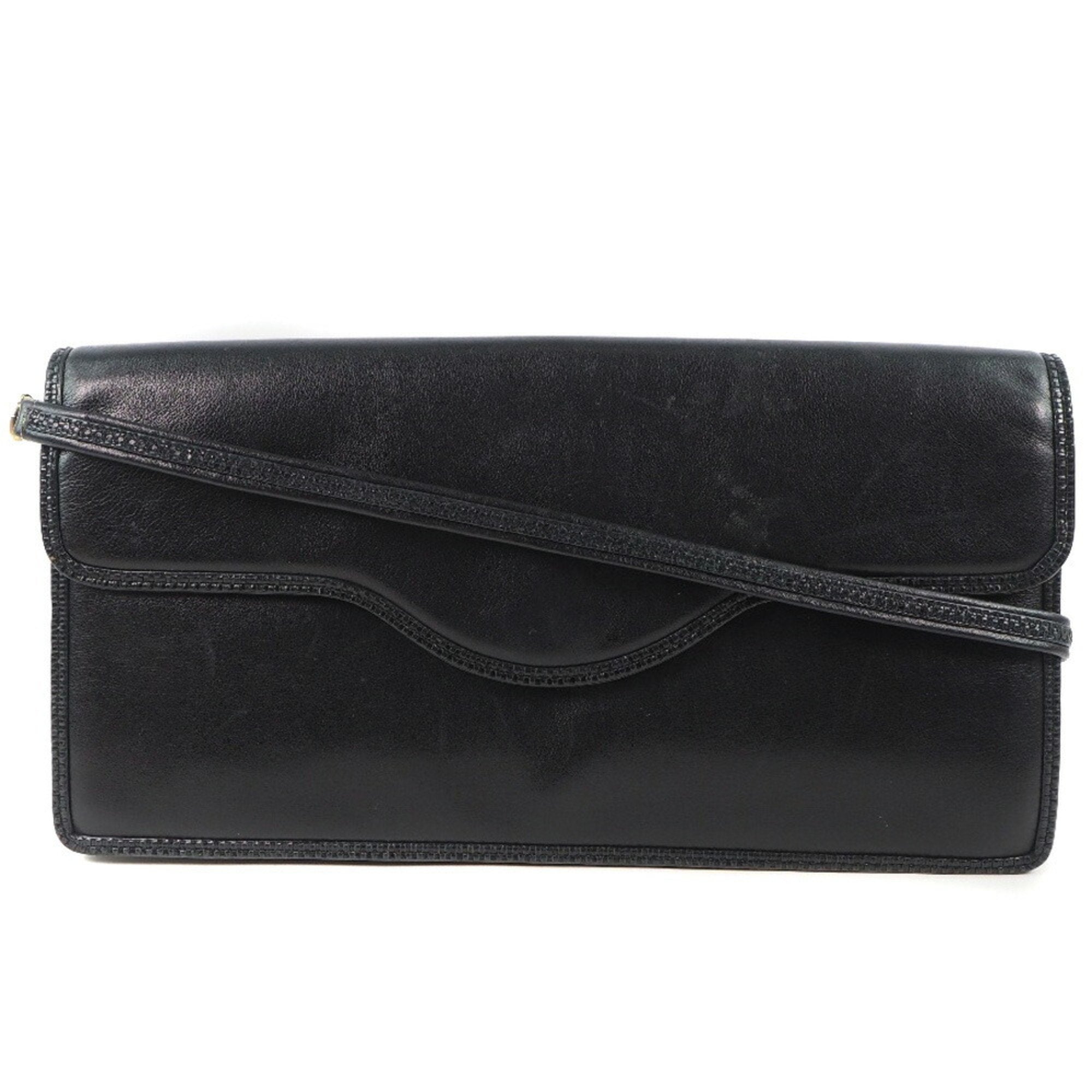 Bally Black Gold Leather Shoulder Bag (Pre-Owned)