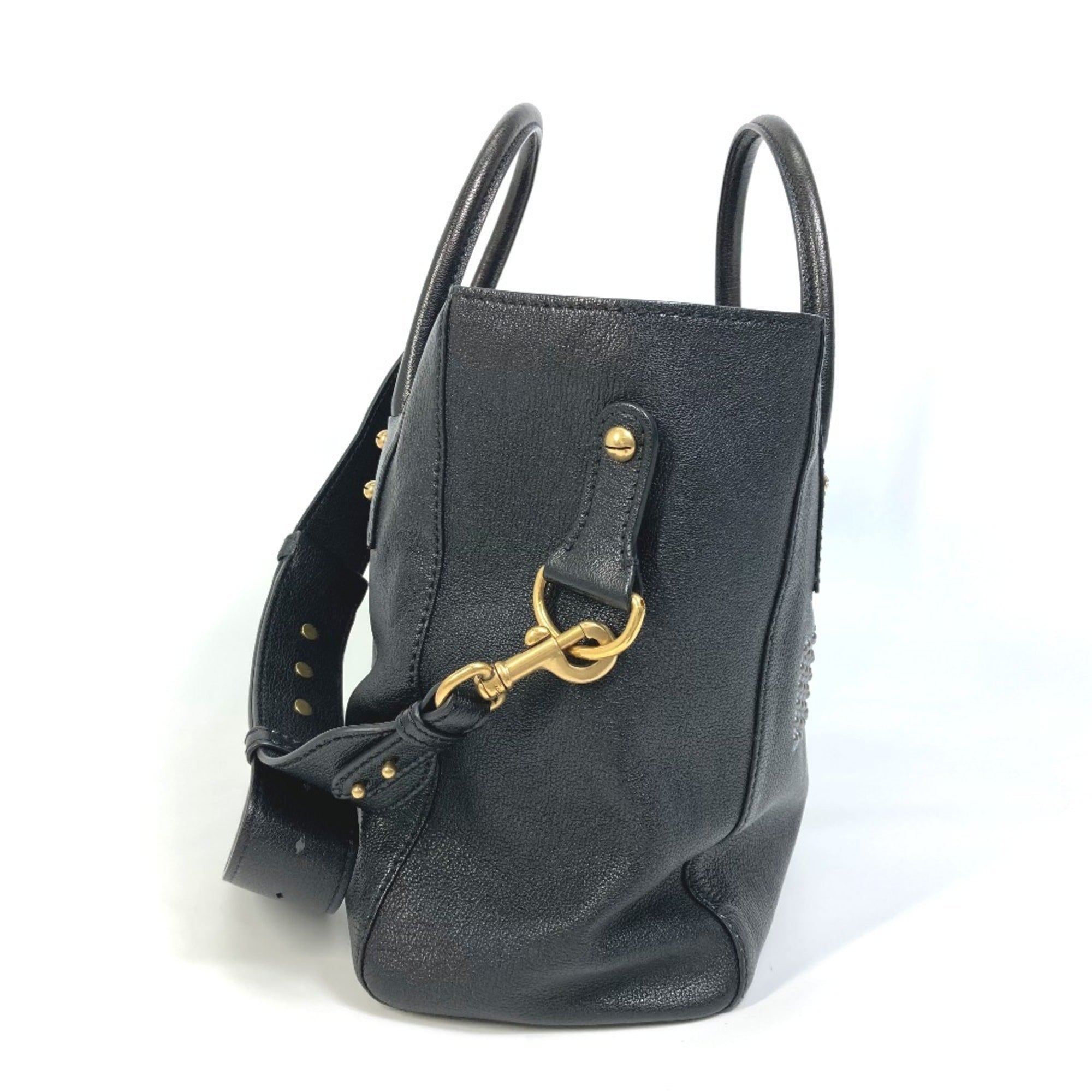 Christian Dior Black Leather Shoulder Bag Tote Bag (Pre-Owned)