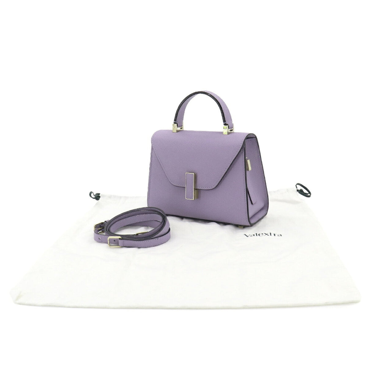 Valextra Purple Leather Handbag (Pre-Owned)