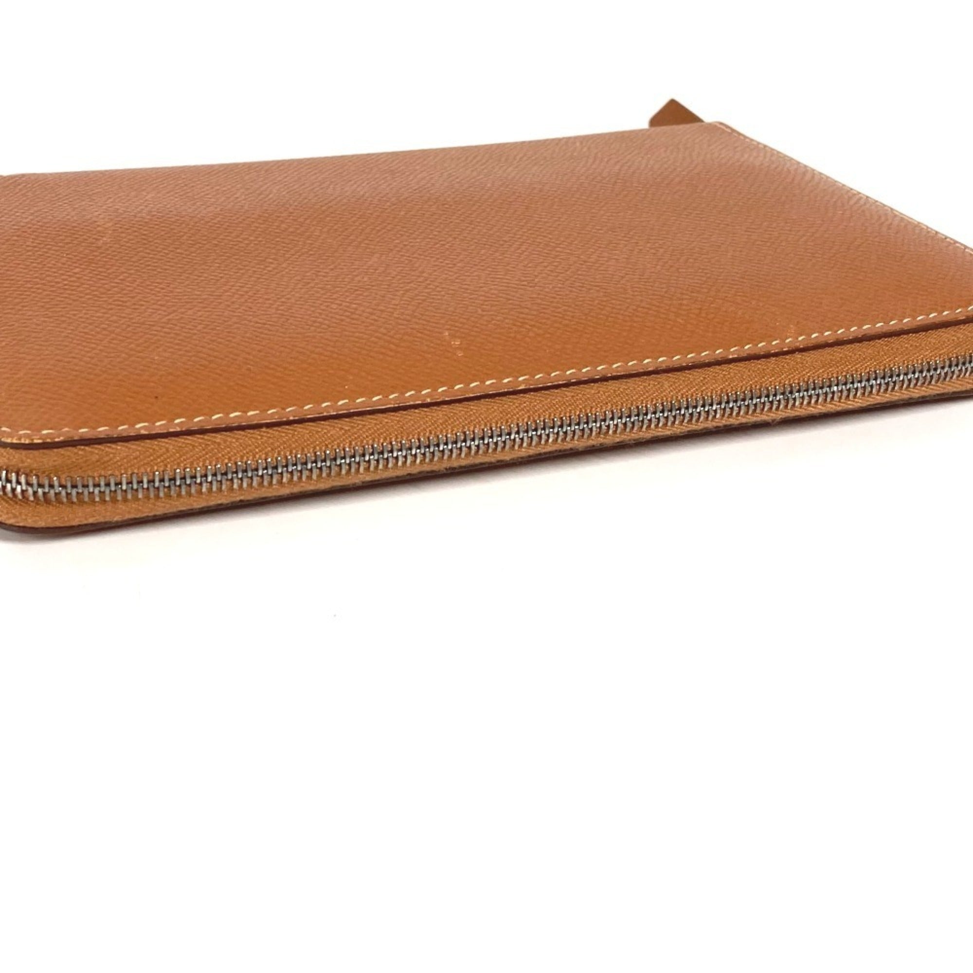 Hermes Azap Gold Leather Long Wallet (Bi-Fold) (Pre-Owned)