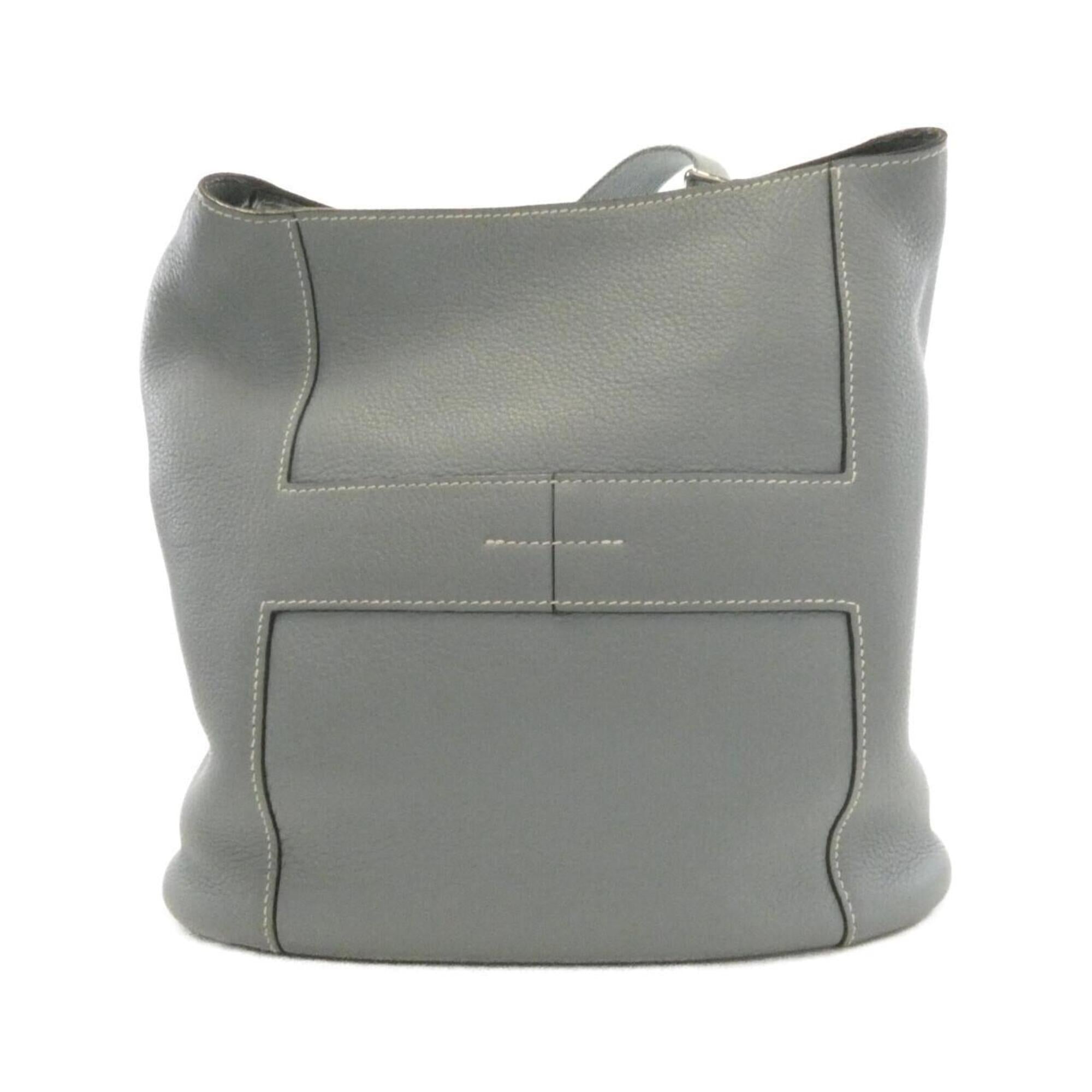 Hermes Ciel Gray Taurillon Clemence Leather Shoulder Bag (Pre-Owned)