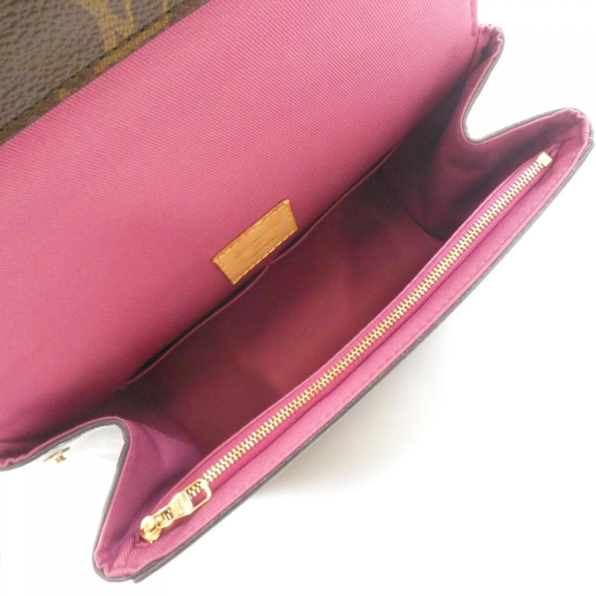 Louis Vuitton Monogram Fuchsia Marron Coated Canvas Handbag (Pre-Owned)