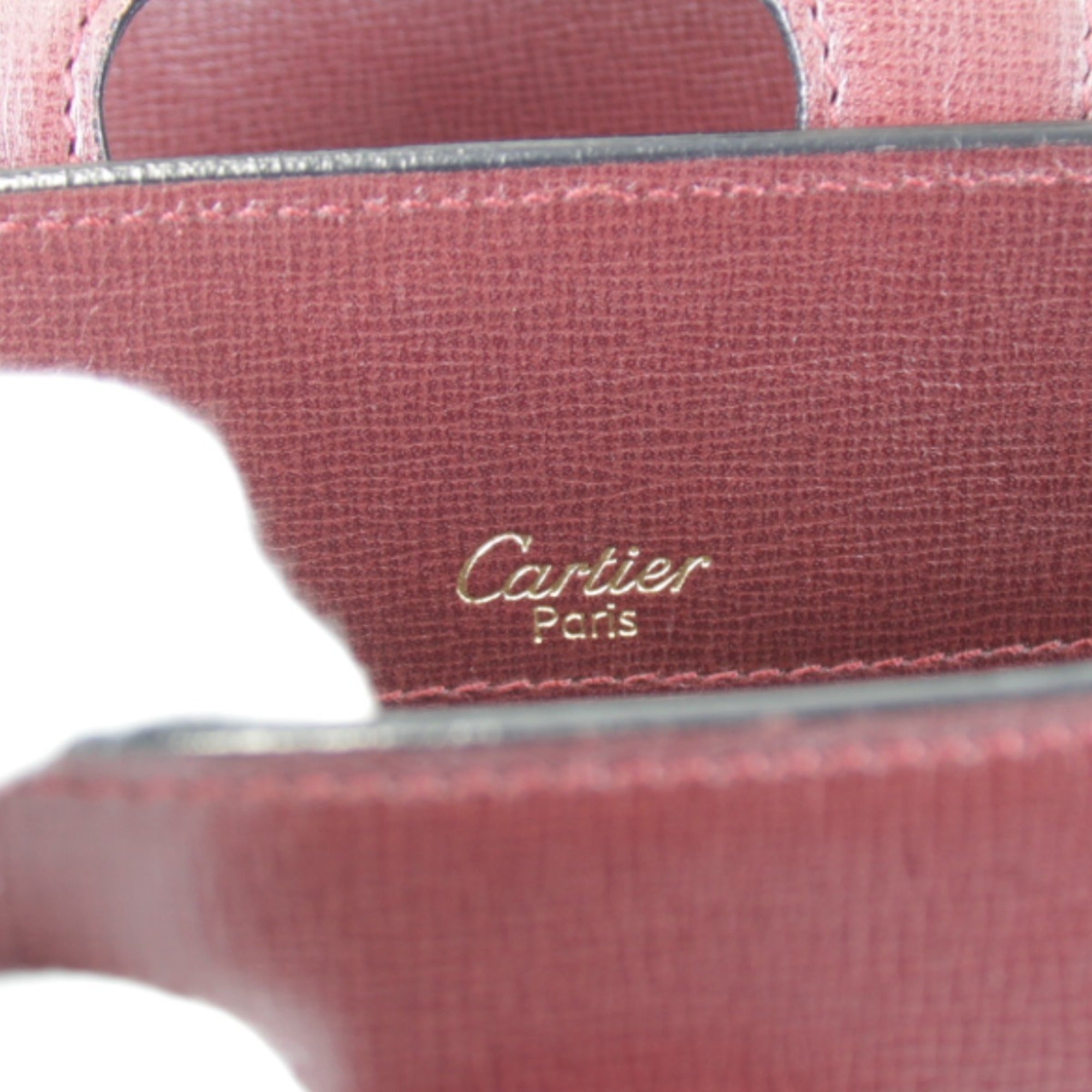 Cartier Wine Red Leather Shoulder Bag (Pre-Owned)
