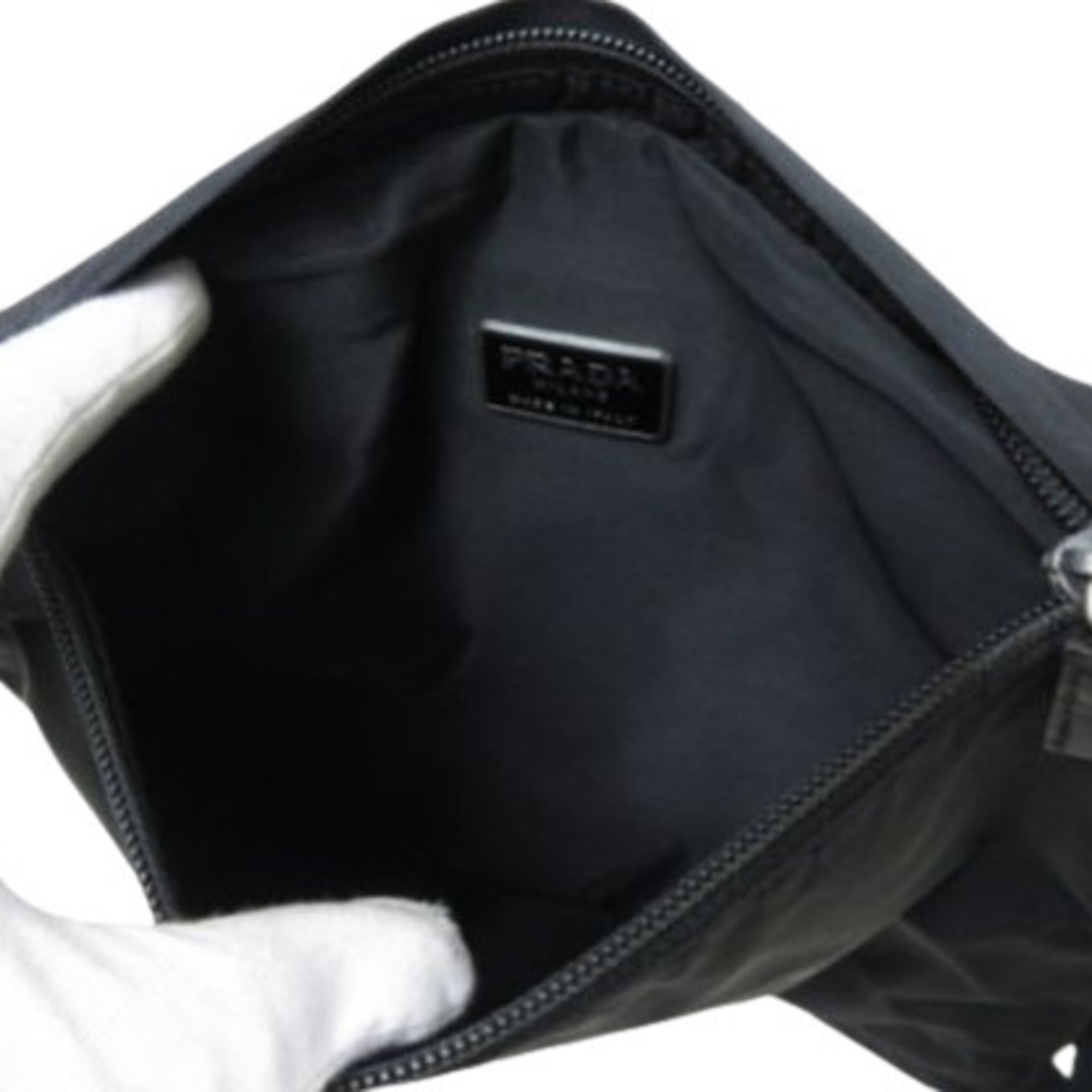 Prada Black Nylon Leather Shoulder Bag (Pre-Owned)