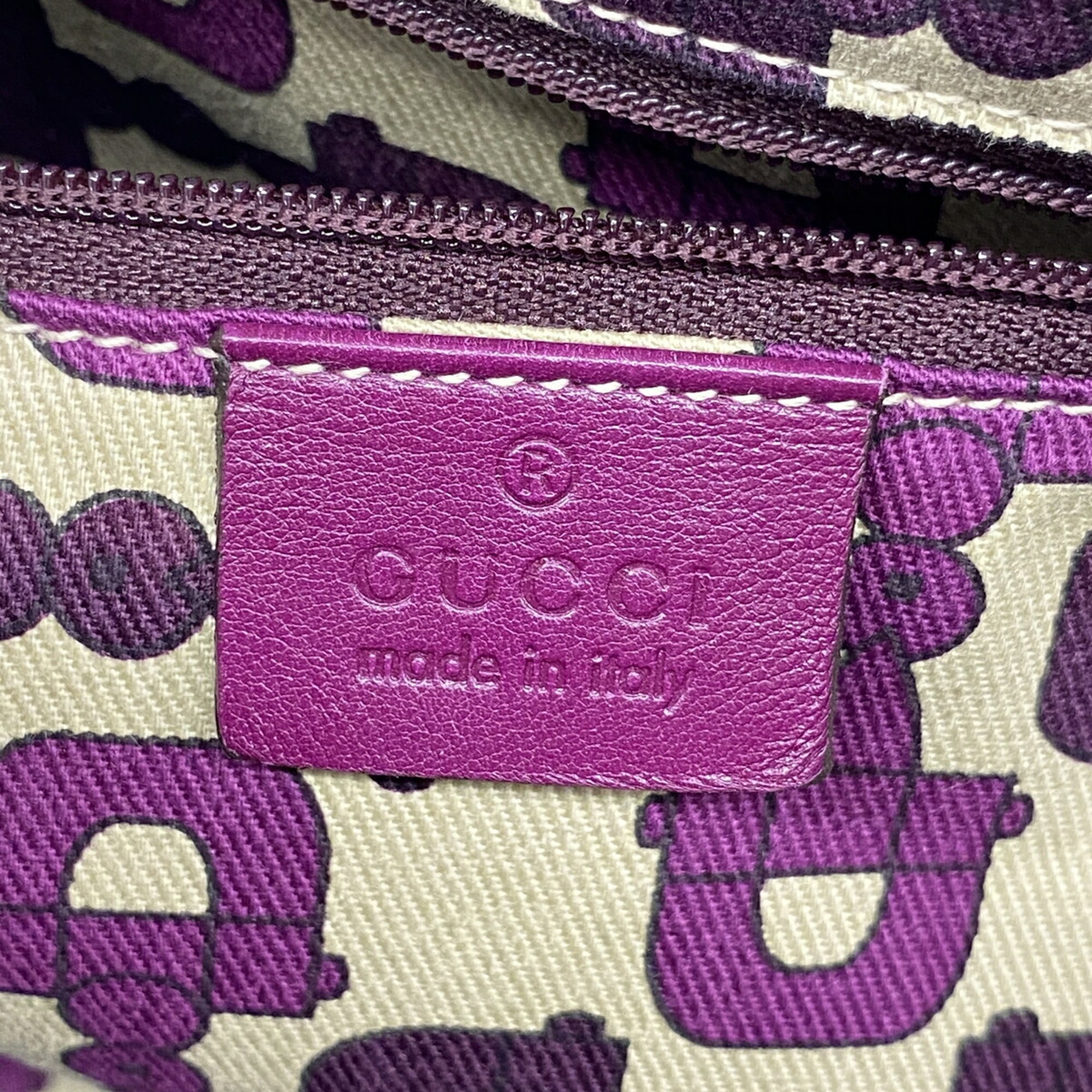 Gucci Purple Leather Tote Bag (Pre-Owned)