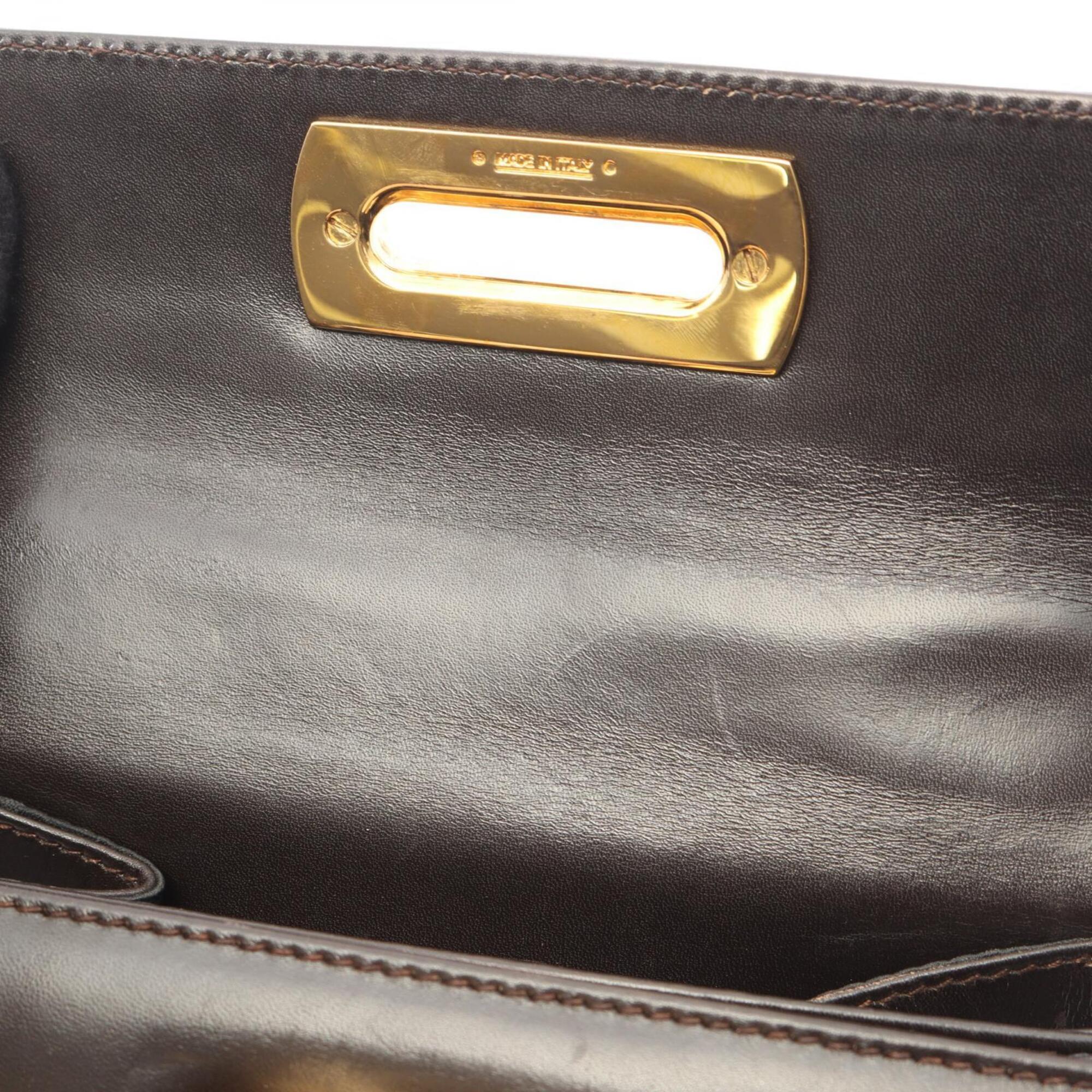 Salvatore Ferragamo Brown Leather Handbag (Pre-Owned)
