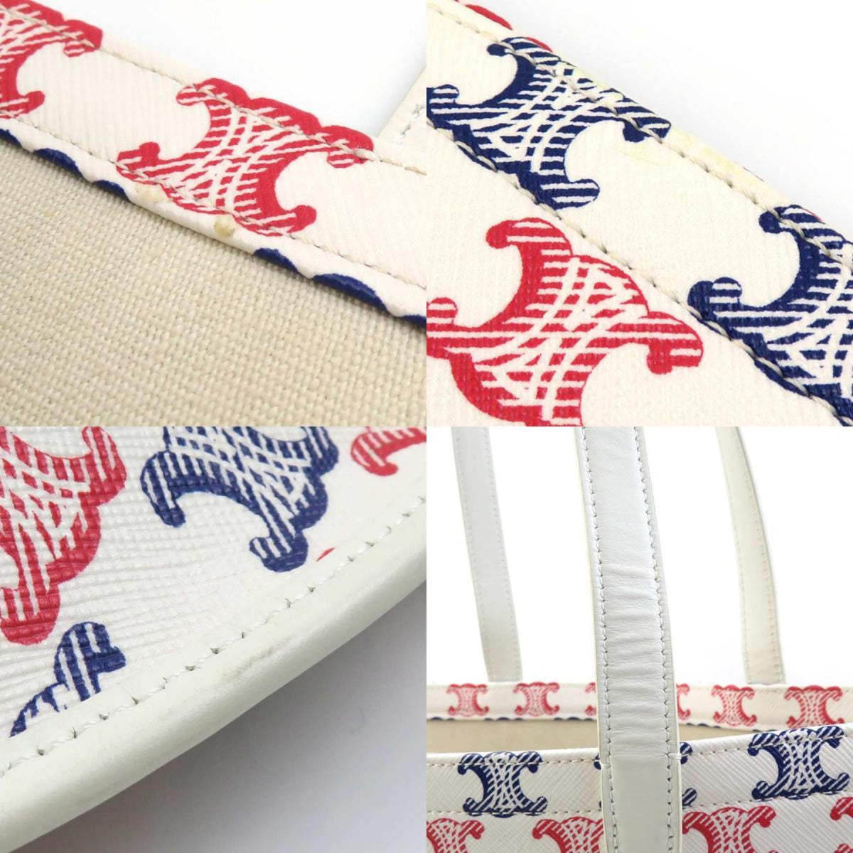 Celine Blue Red Color White Pvc Shoulder Bag (Pre-Owned)