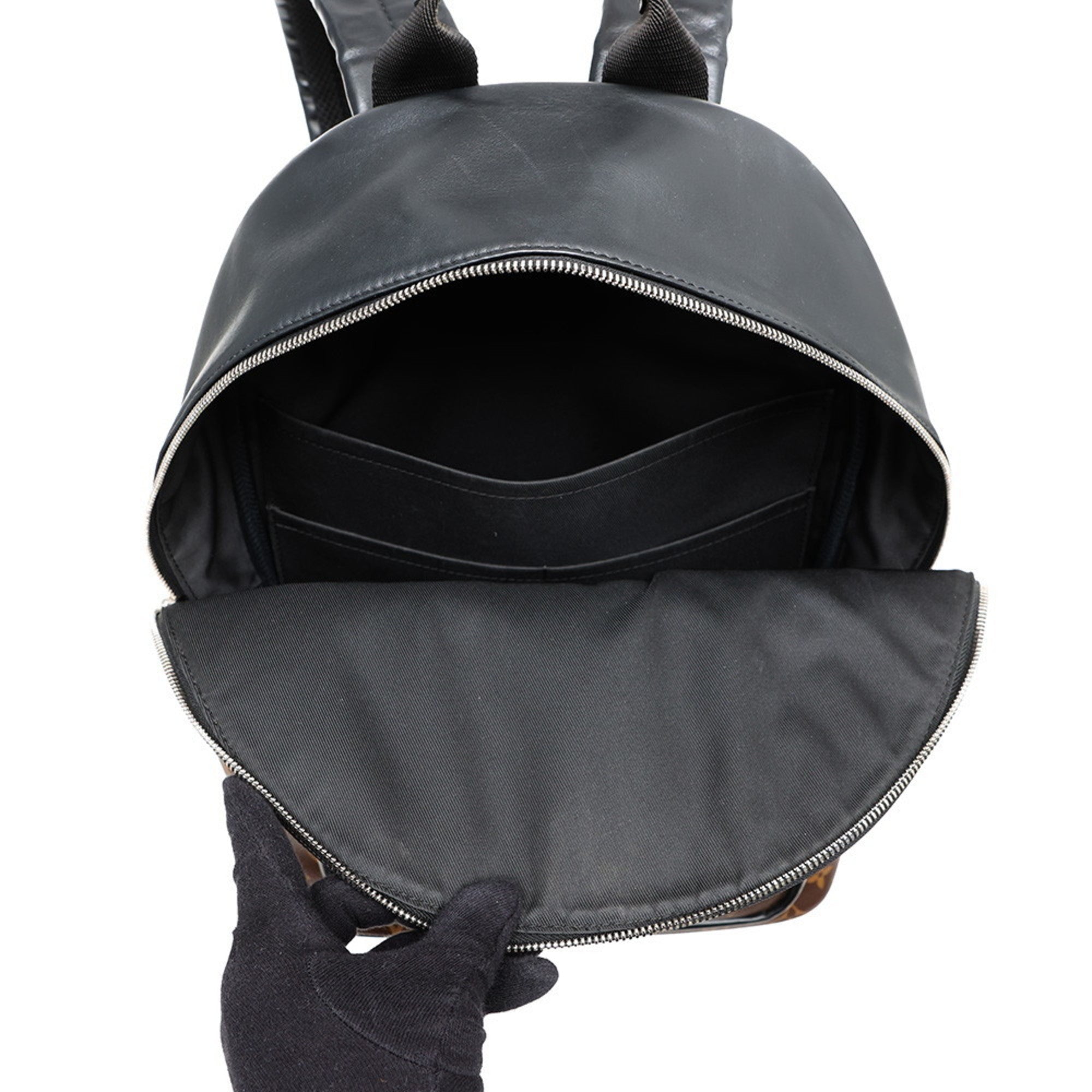 Louis Vuitton Monogram Macassar Black Brown Monogram Macassar Noir Backpack (Pre-Owned)
