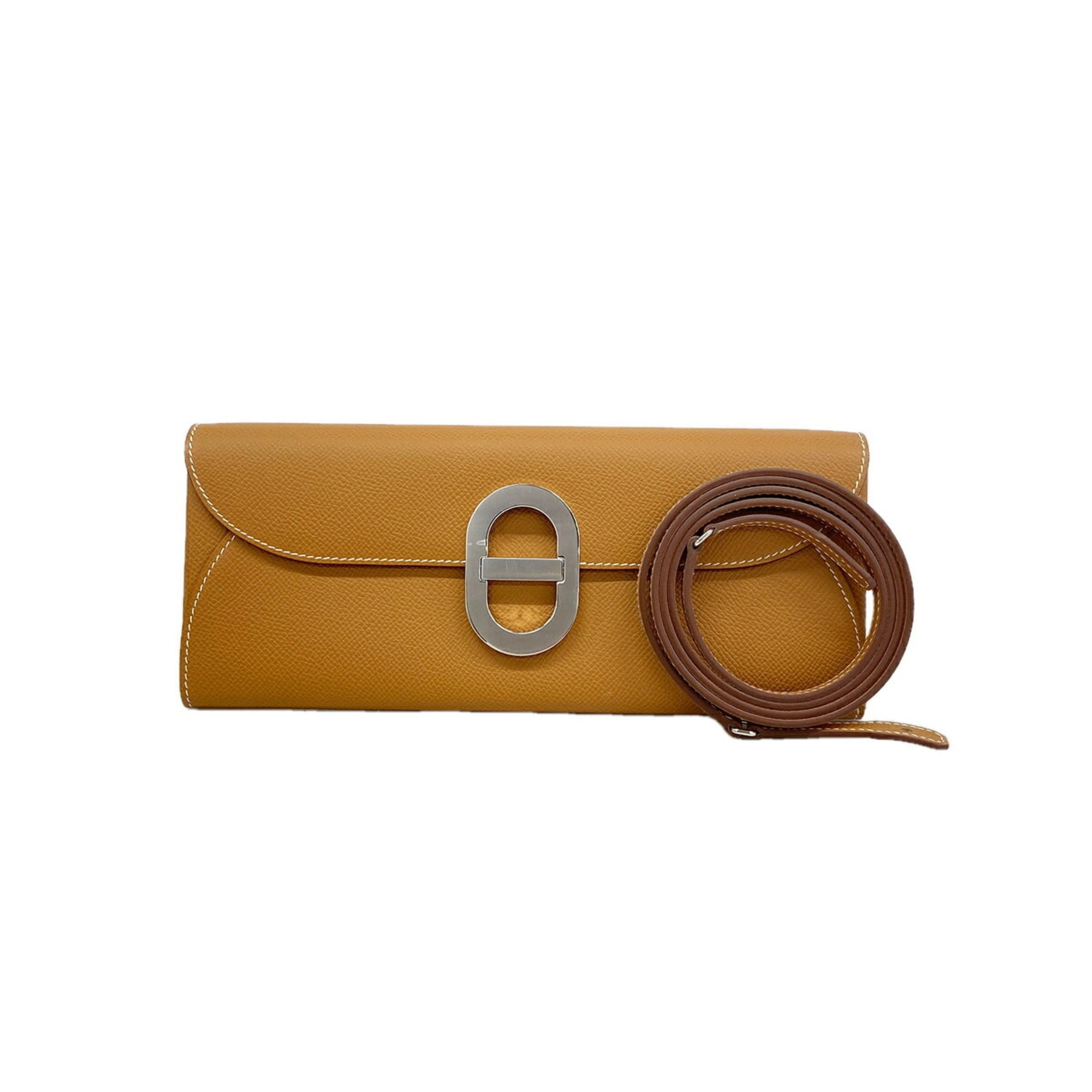 Hermes Gold Leather Chain/Shoulder Wallet (Pre-Owned)