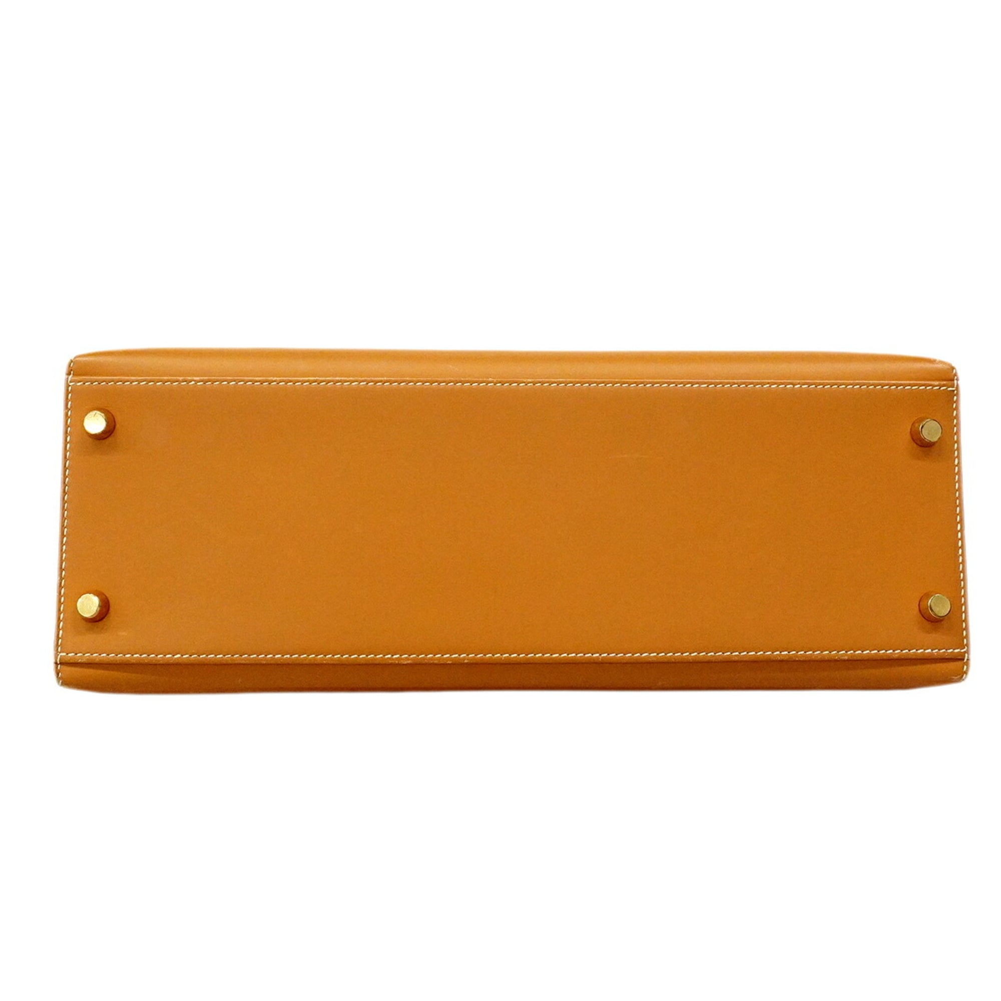 Hermes Natural Sable Box Calf Leather Handbag (Pre-Owned)