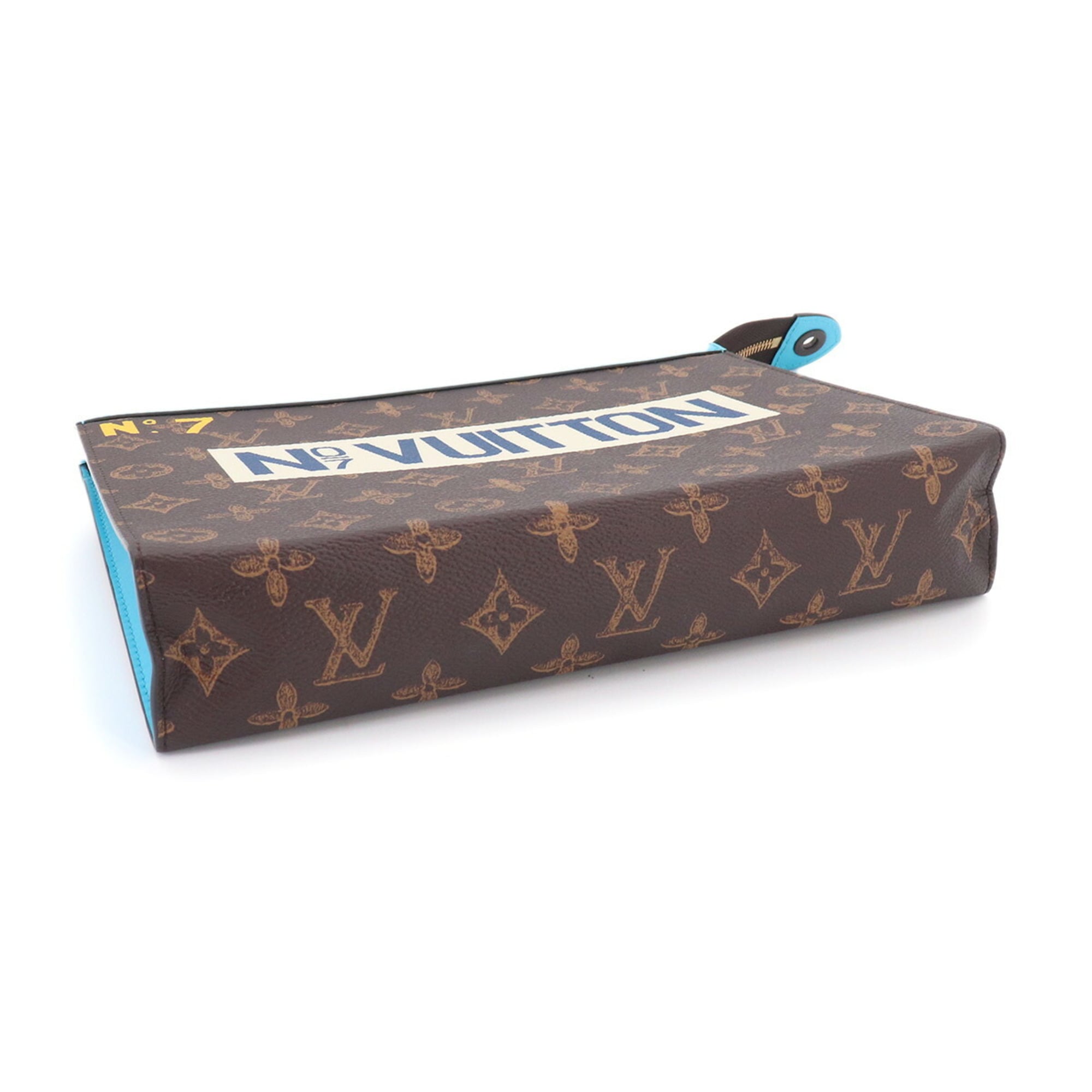 Louis Vuitton Blue Monogram Monogram Canvas Leather Clutch Bag Pochette (Pre-Owned)
