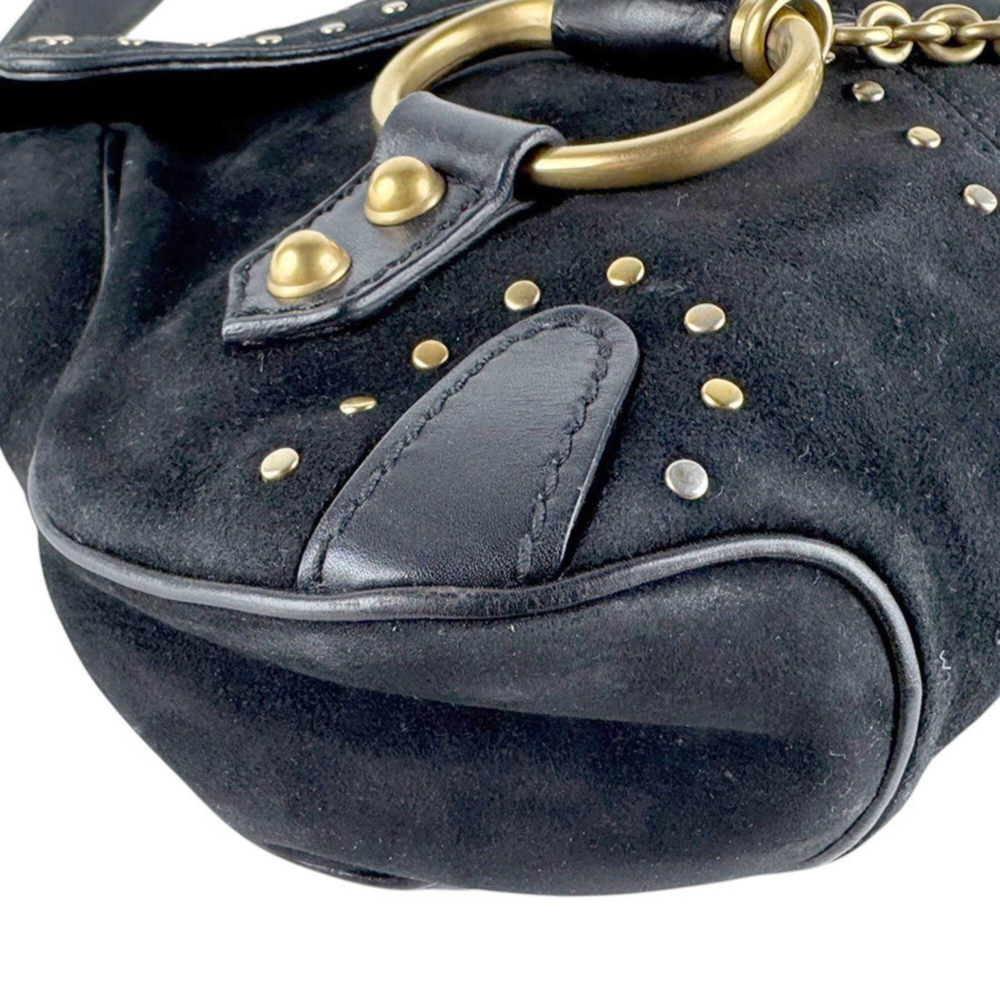 Gucci Black Suede Leather Handbag (Pre-Owned)
